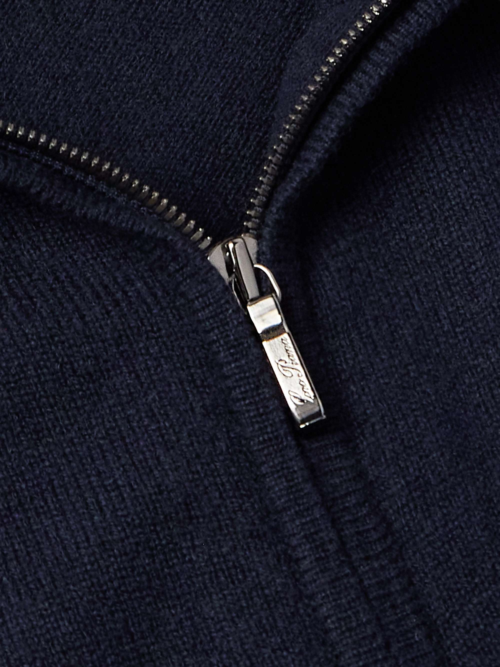 Ribbed Cashmere Zip-Up Sweater view
