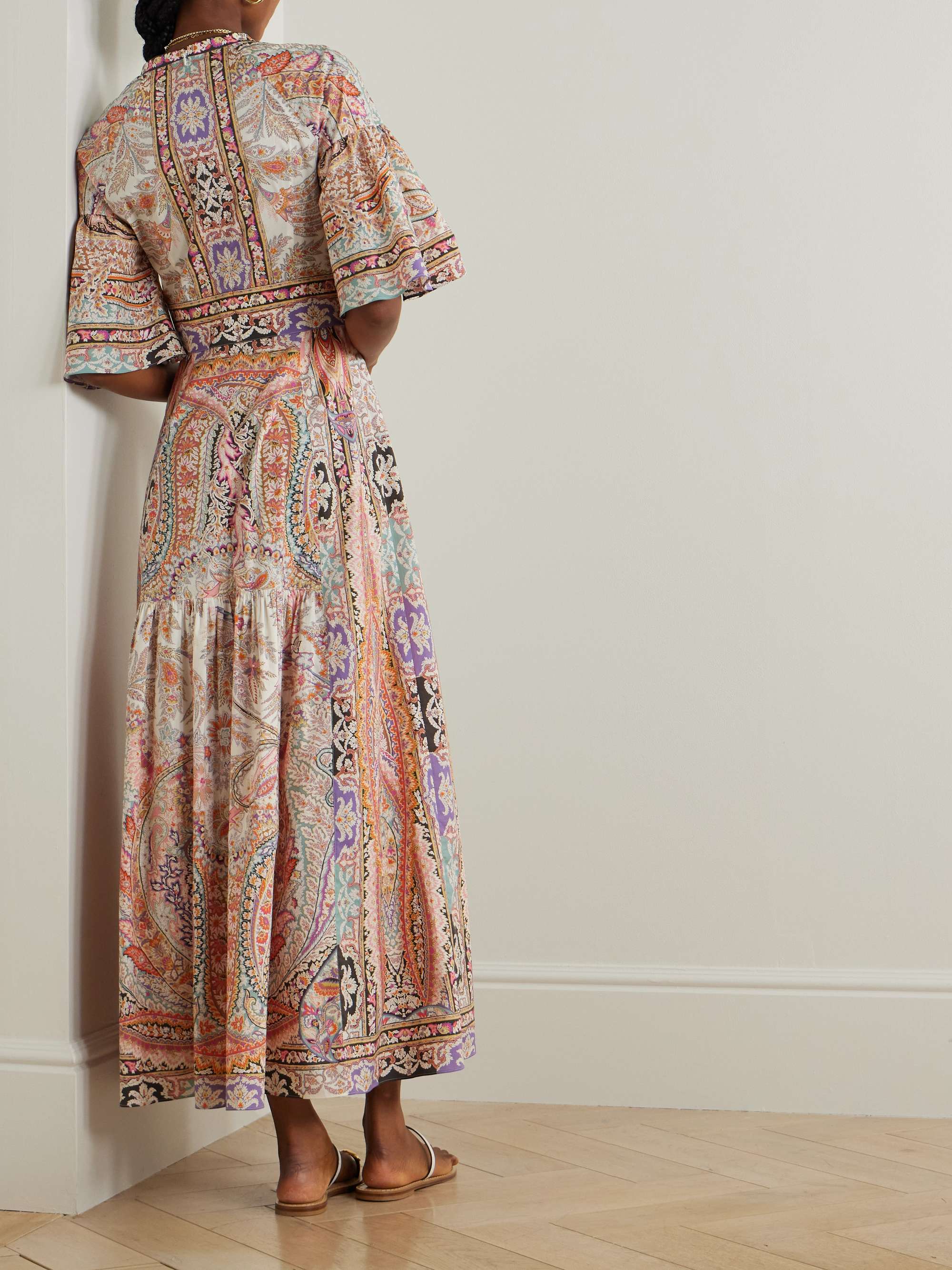 Ruffled paisley-print cotton-blend poplin maxi dress view