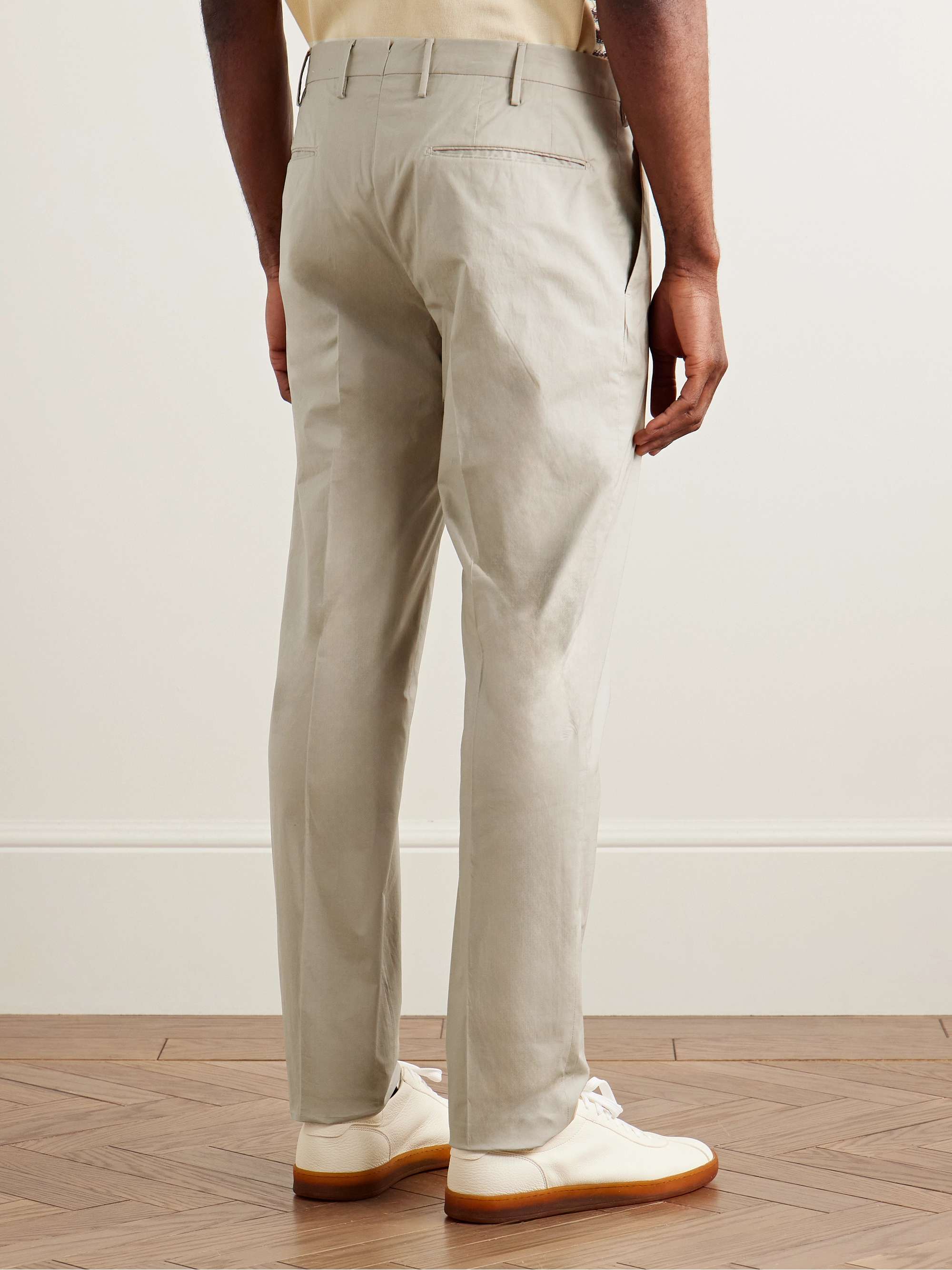 Venezia 1951 Slim-Fit Cotton-Blend Poplin Trousers view