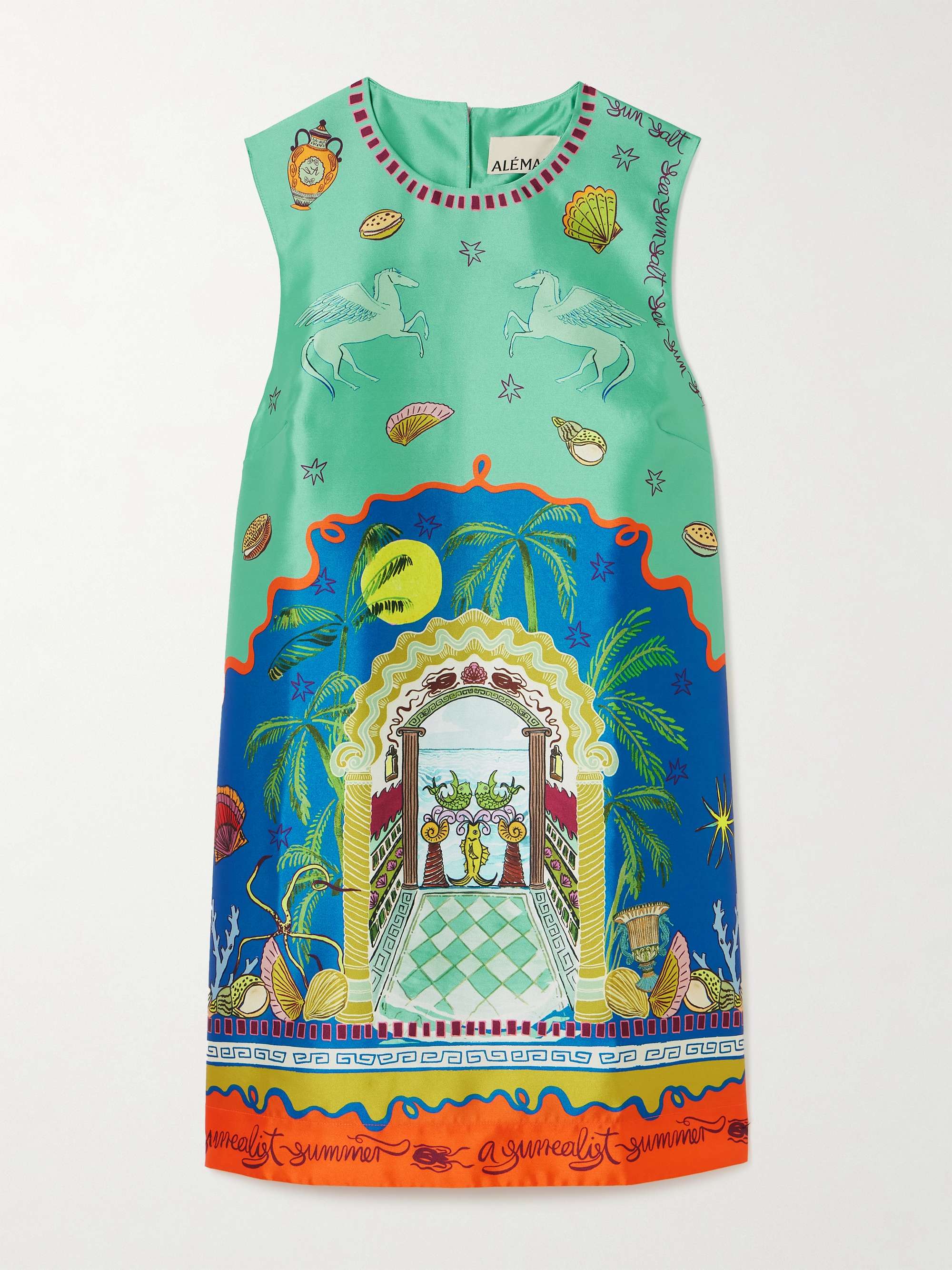 + Sam Pauletto Surrealist Summer printed satin-twill mini dress hero visual