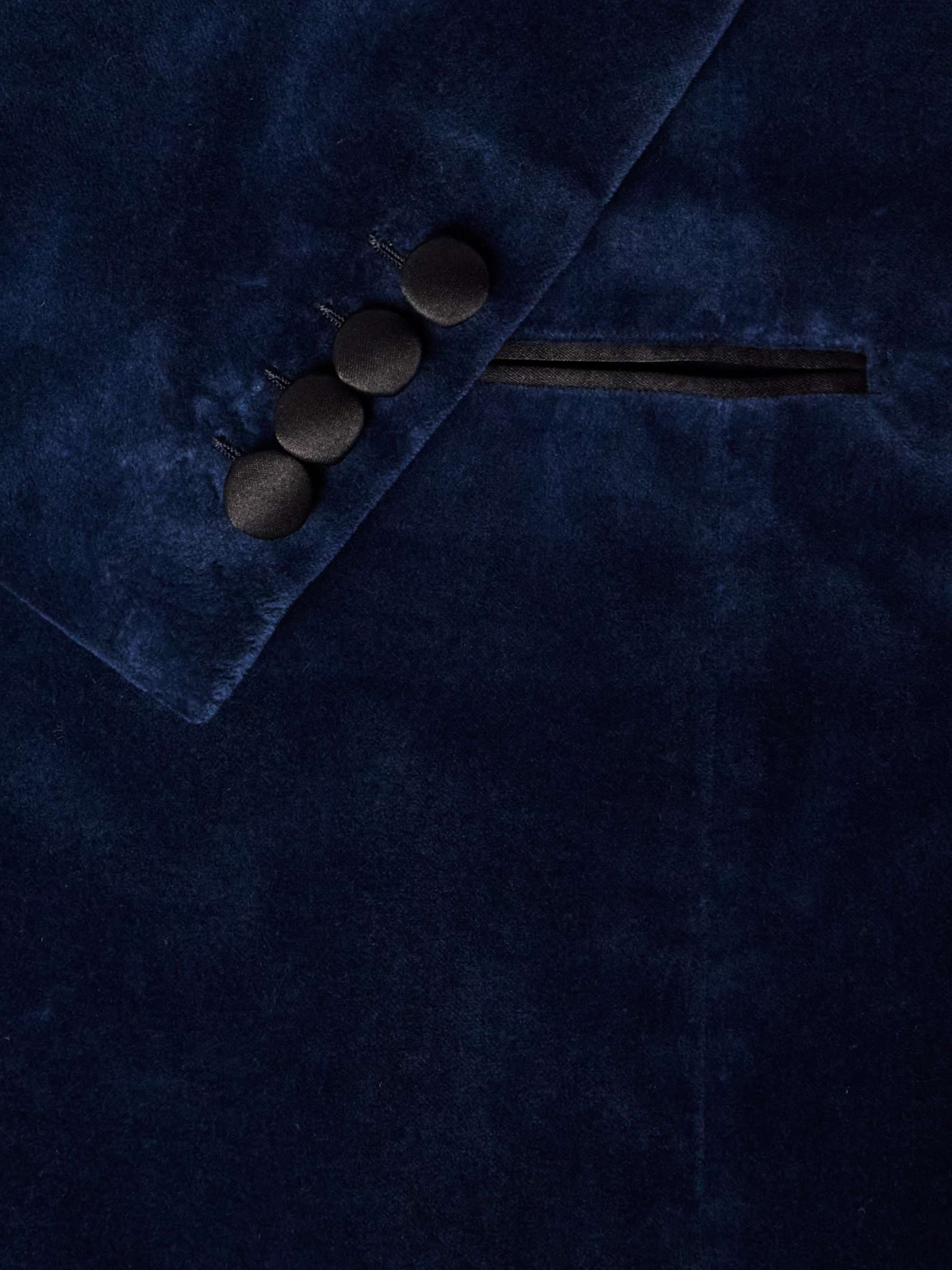 Satin-Trimmed Cotton-Velvet Tuxedo Jacket view