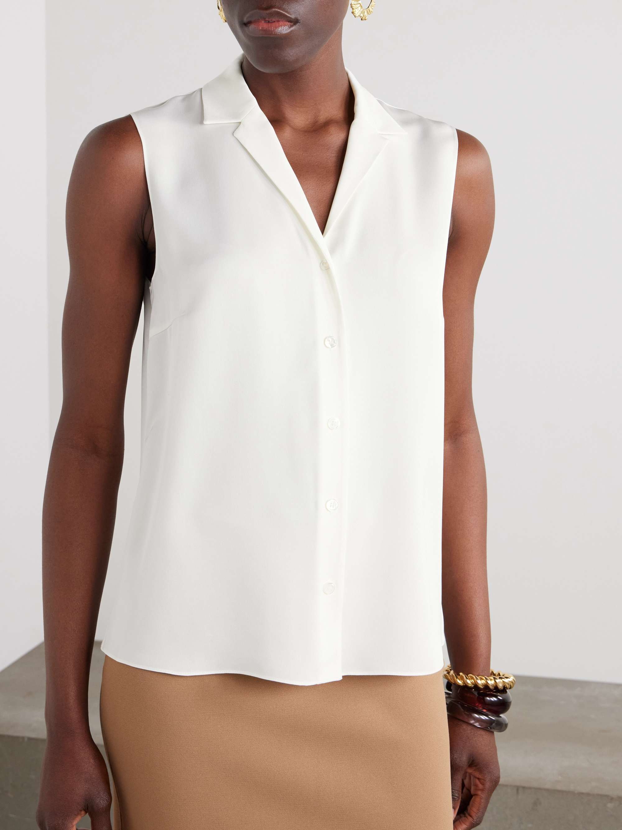 Silk-chiffon shirt view