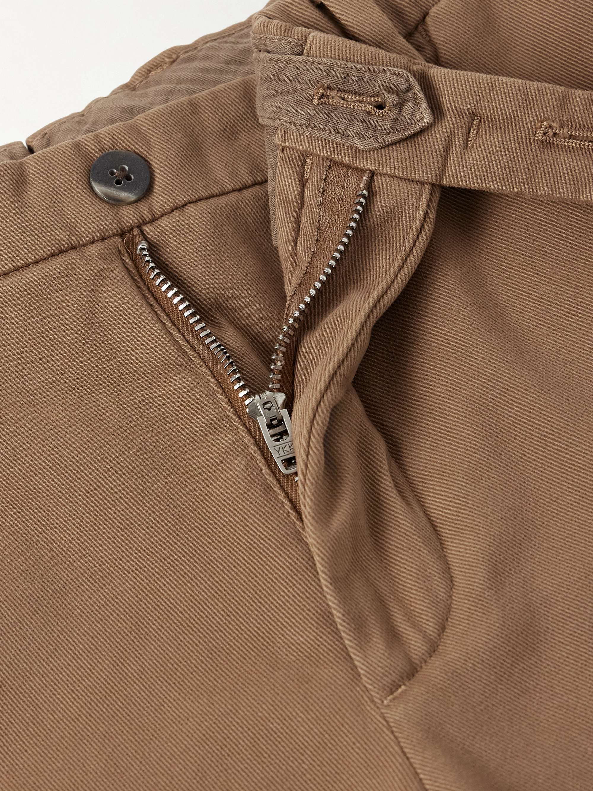 Slim-Fit Straight-Leg Garment-Dyed Cotton-Blend Twill Suit Trousers view