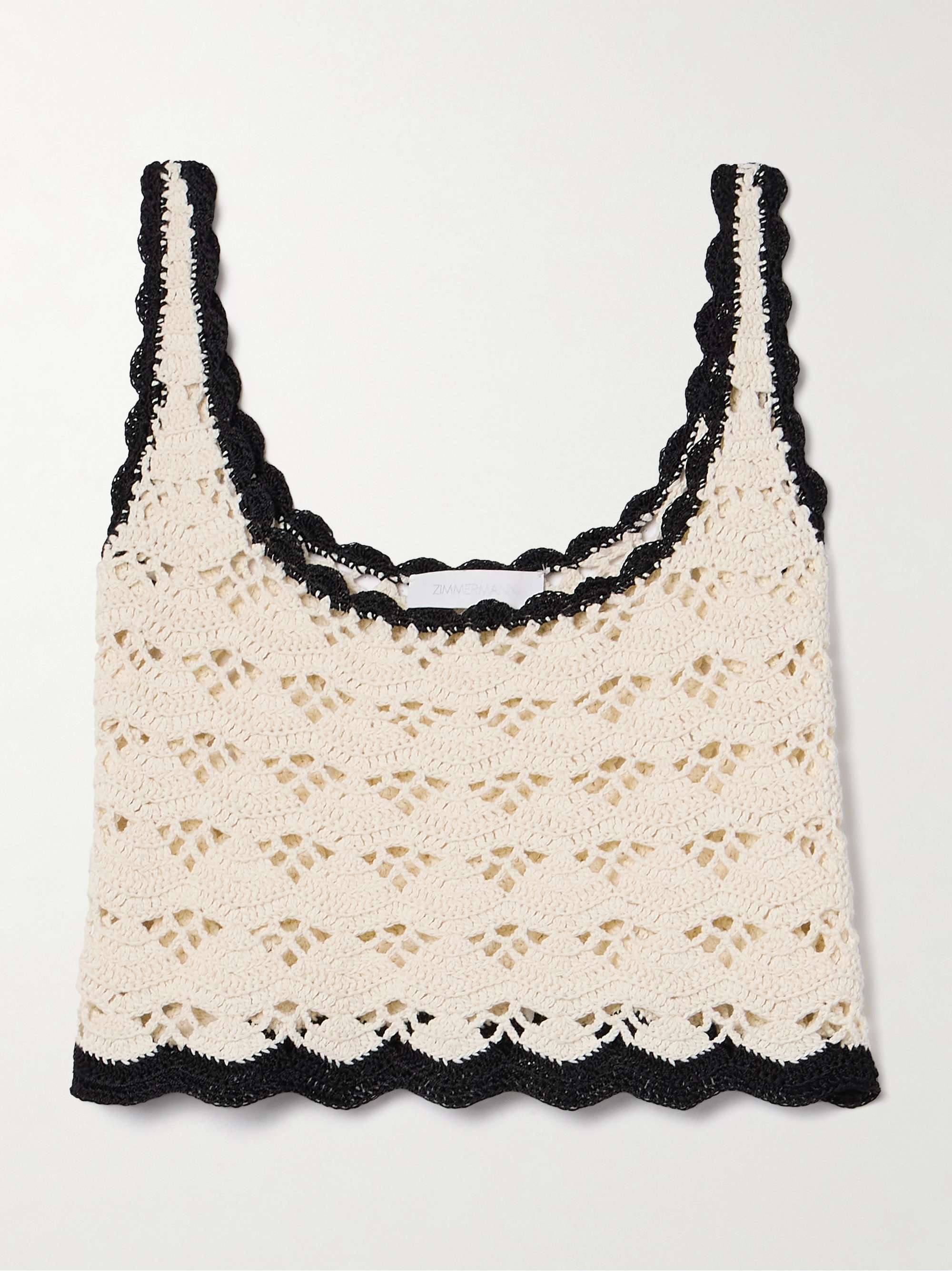 Rhiannon cropped crocheted cotton tank hero visual