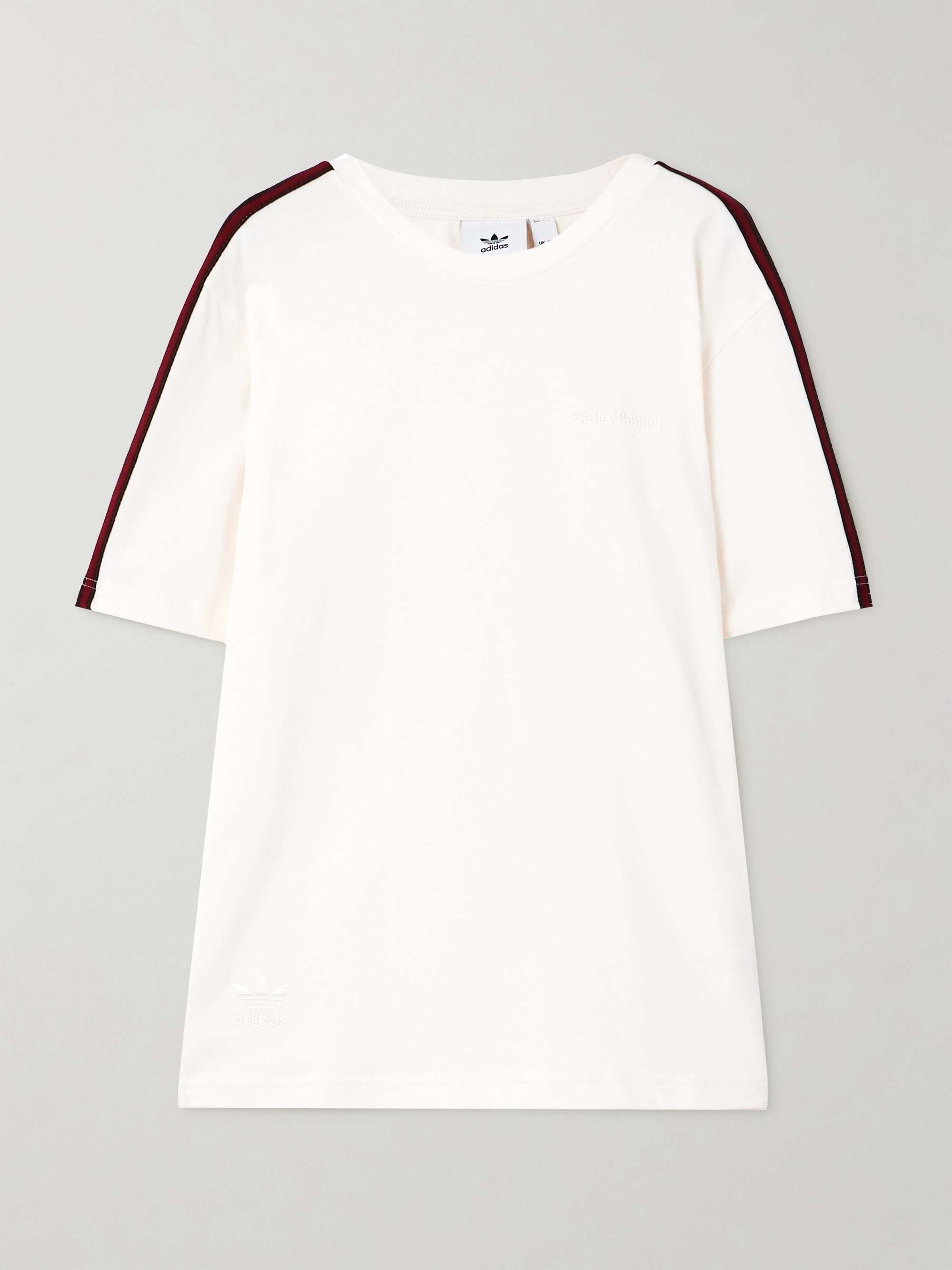 + Wales Bonner embroidered webbing-trimmed organic cotton-jersey T-shirt hero visual