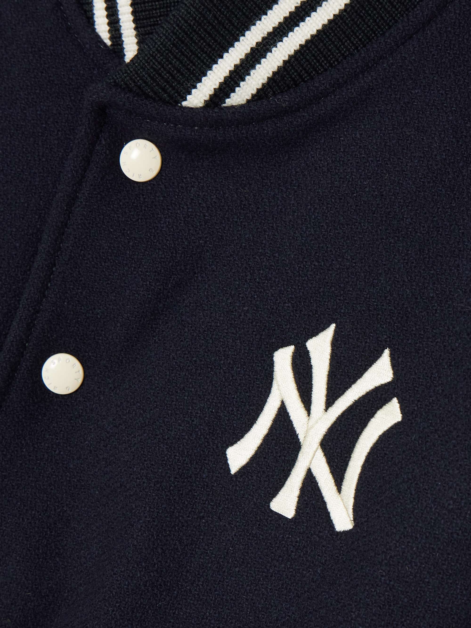 + '47 & The New York Yankees embroidered striped wool-blend varsity jacket view