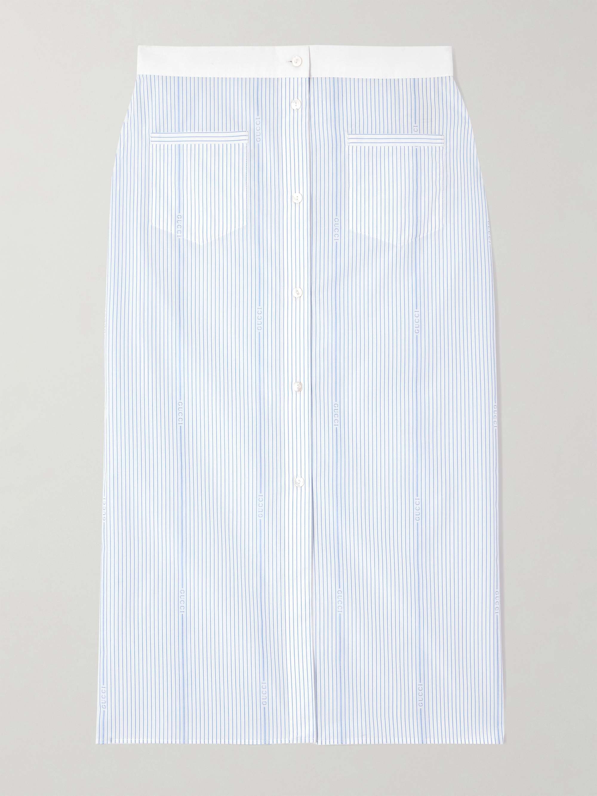 Lido striped cotton-poplin midi skirt hero visual