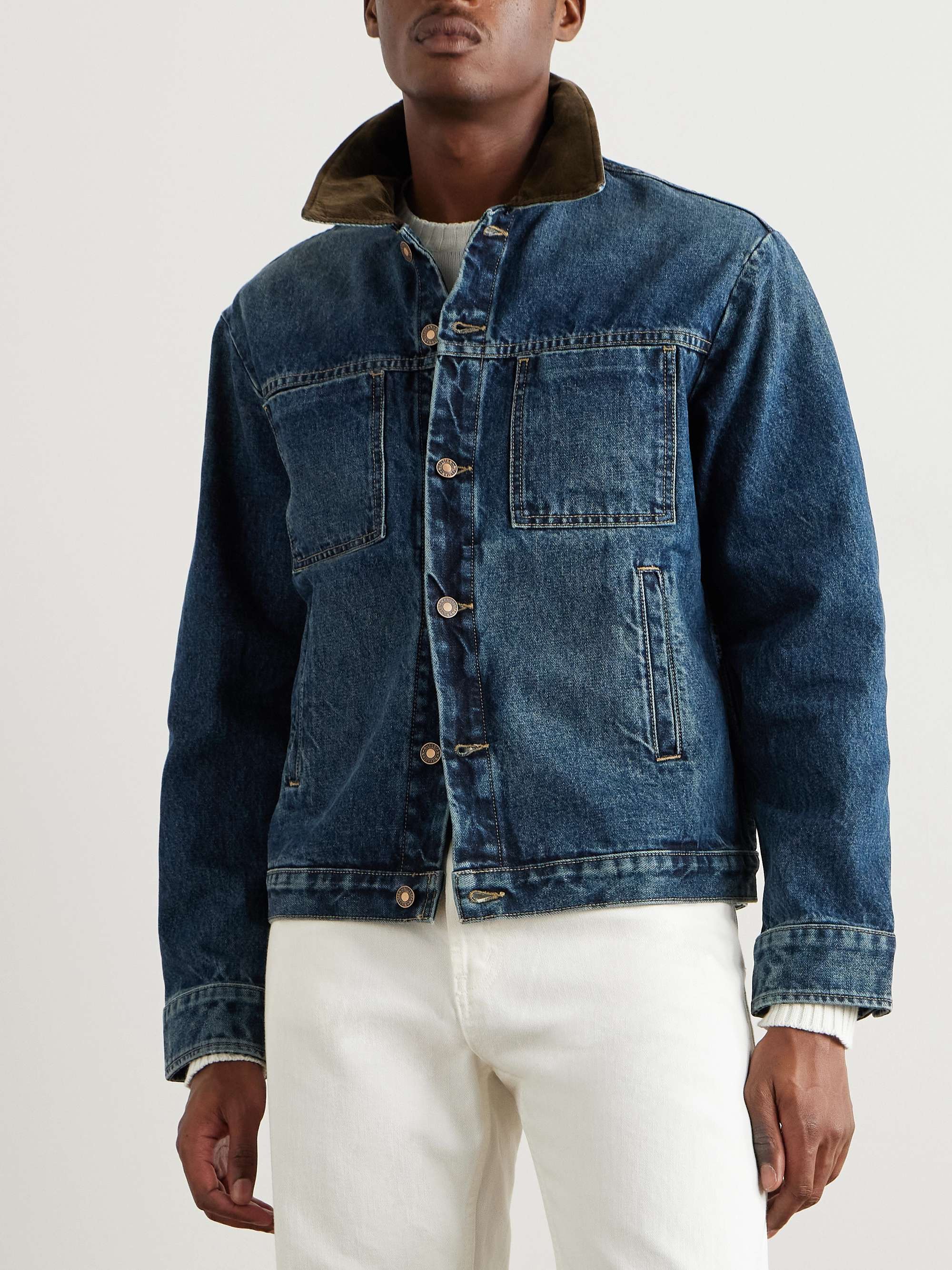 Chester Cotton-Corduroy Trimmed Denim Jacket view