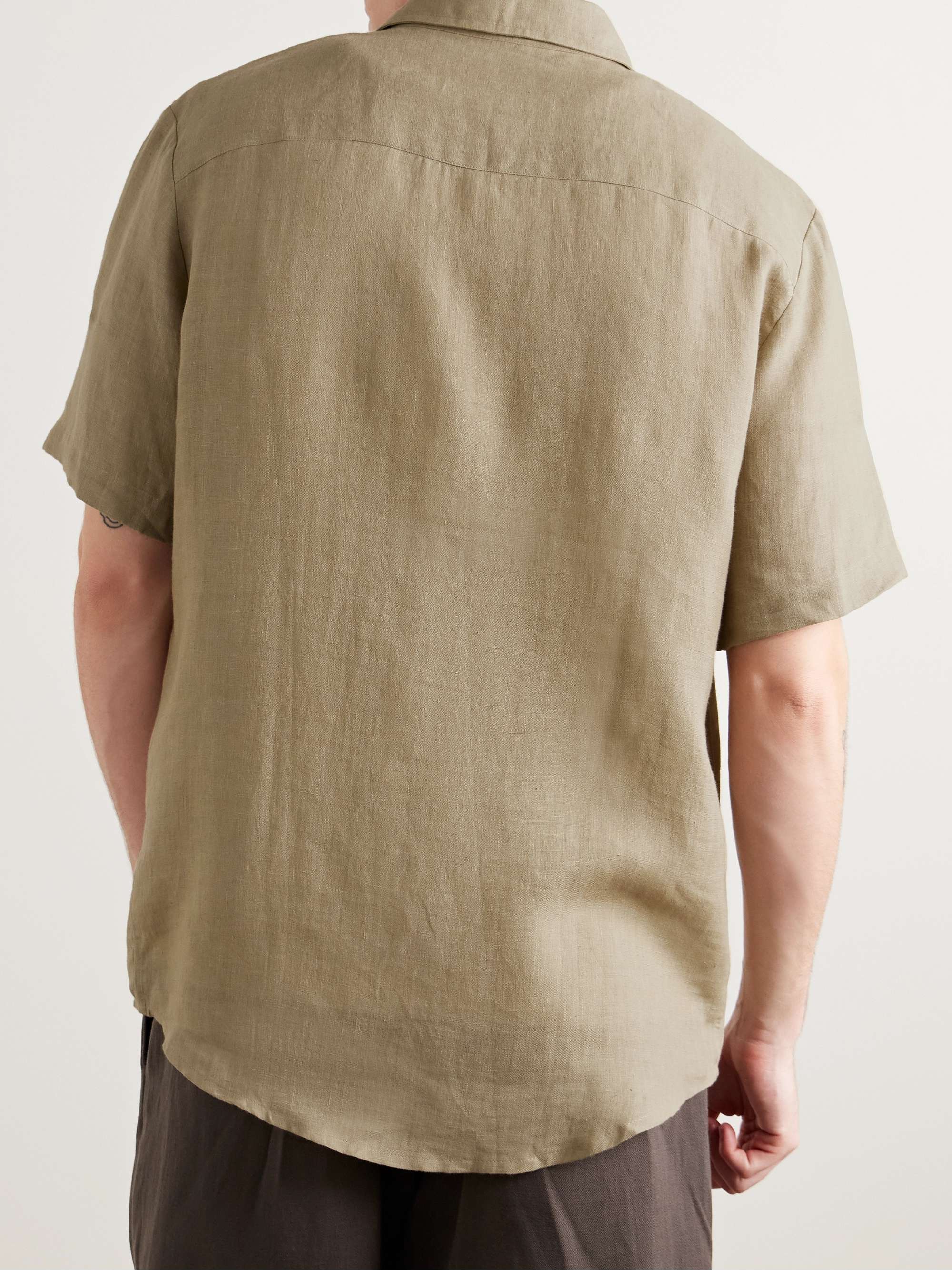Bellini Logo-Embroidered Linen Shirt view
