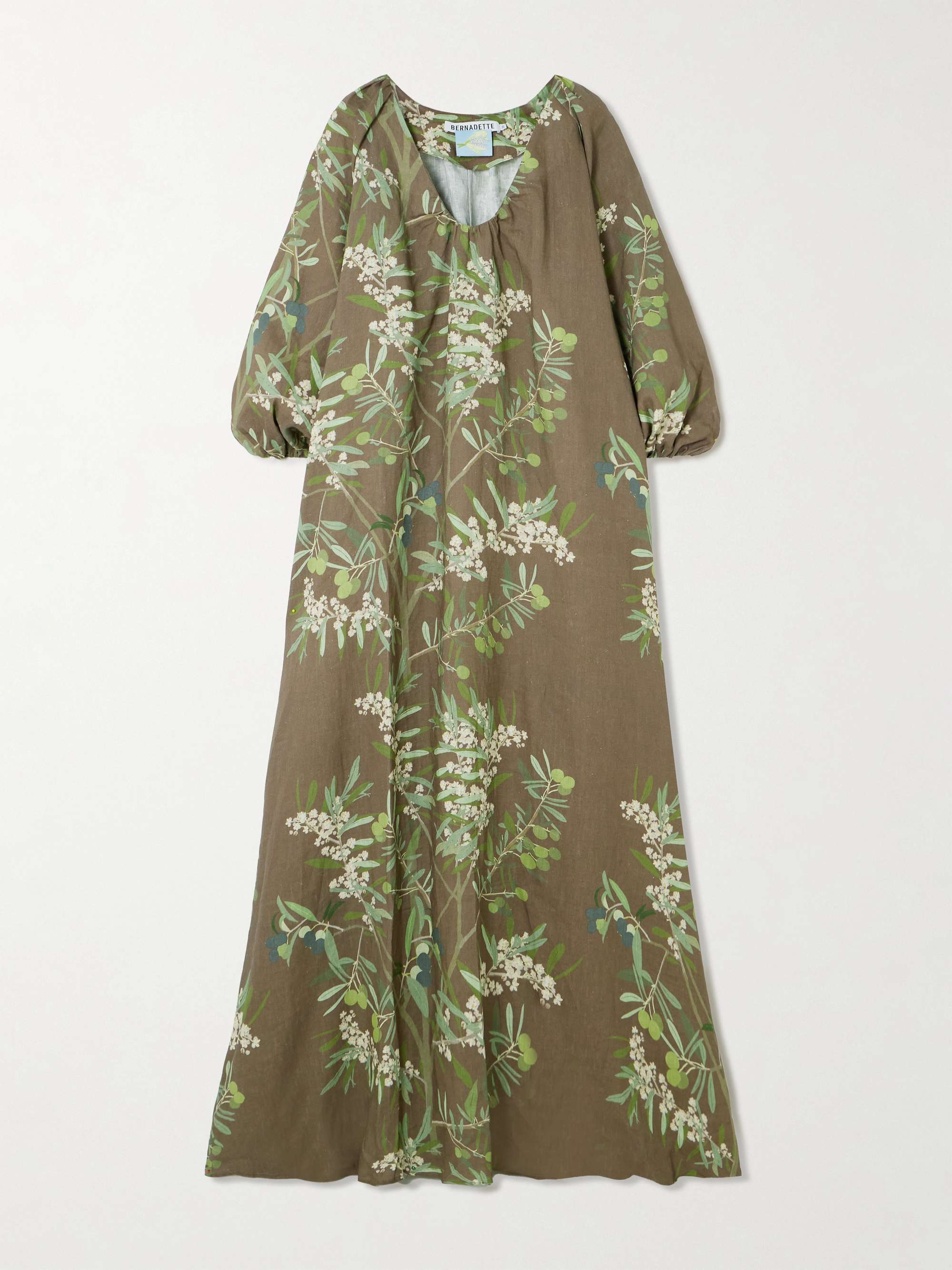 Georgio draped floral-print linen maxi dress hero visual