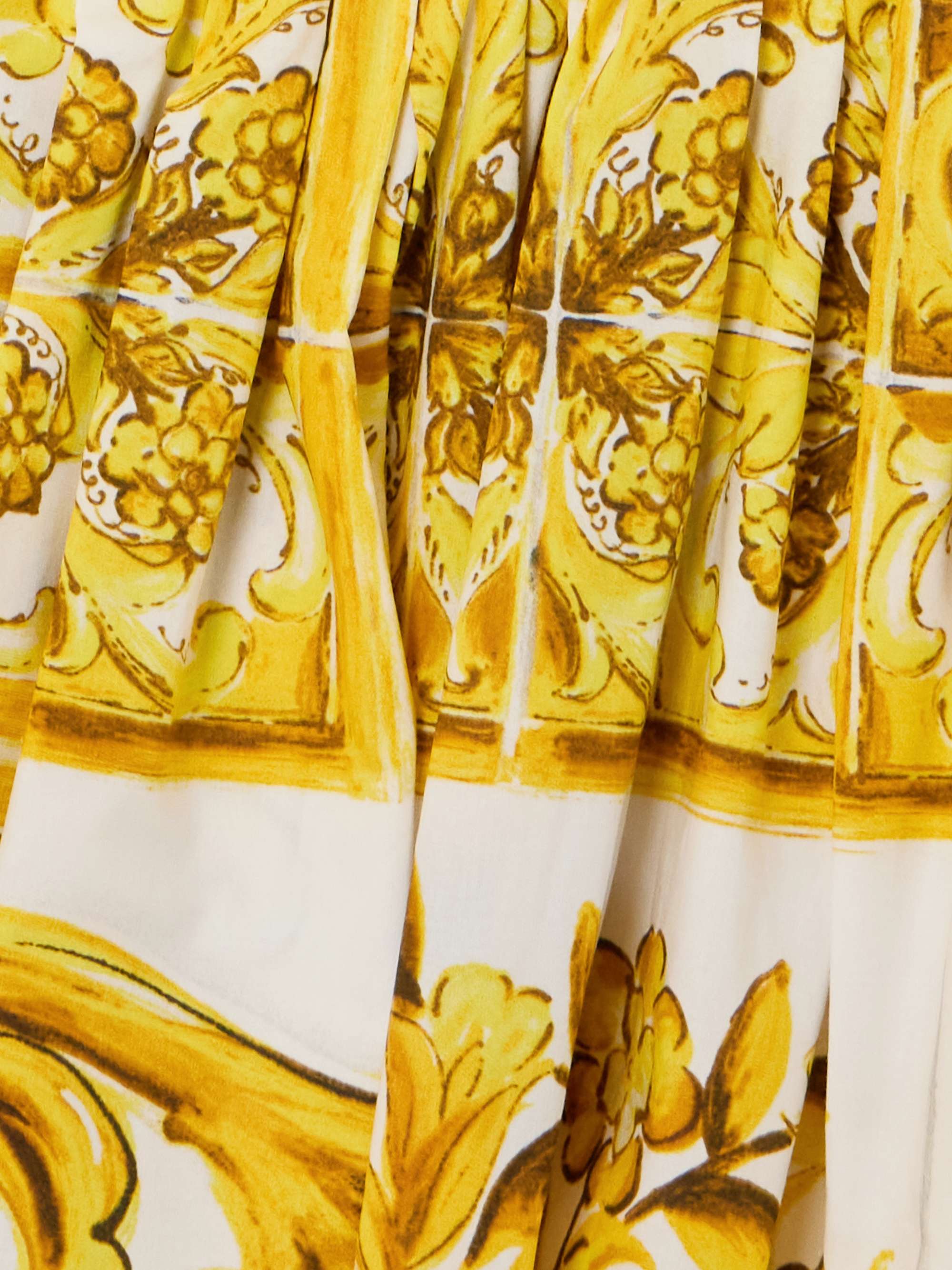 Maiolica pleated printed cotton-poplin midi dress view