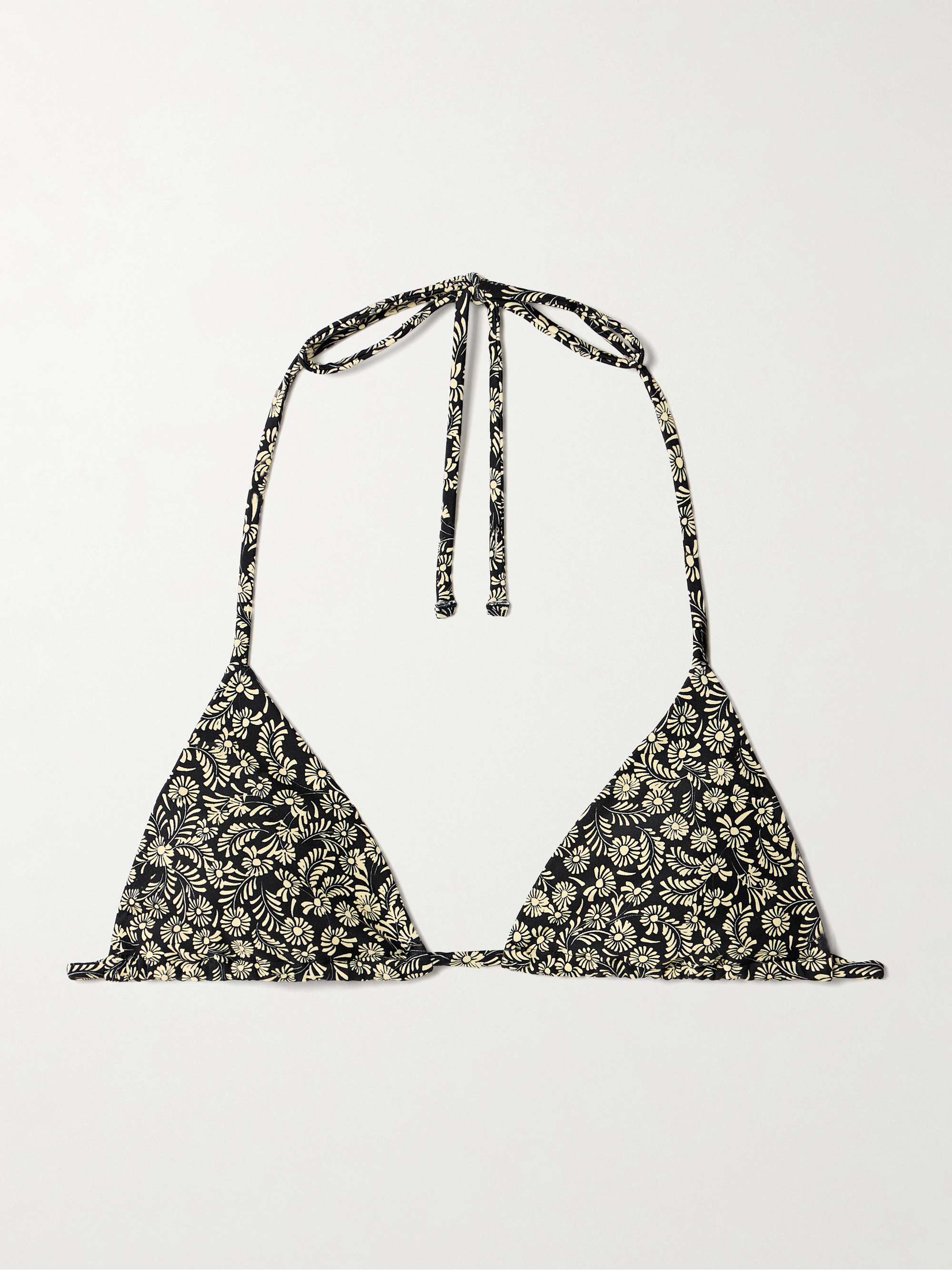 The String floral-print recycled triangle bikini top hero visual
