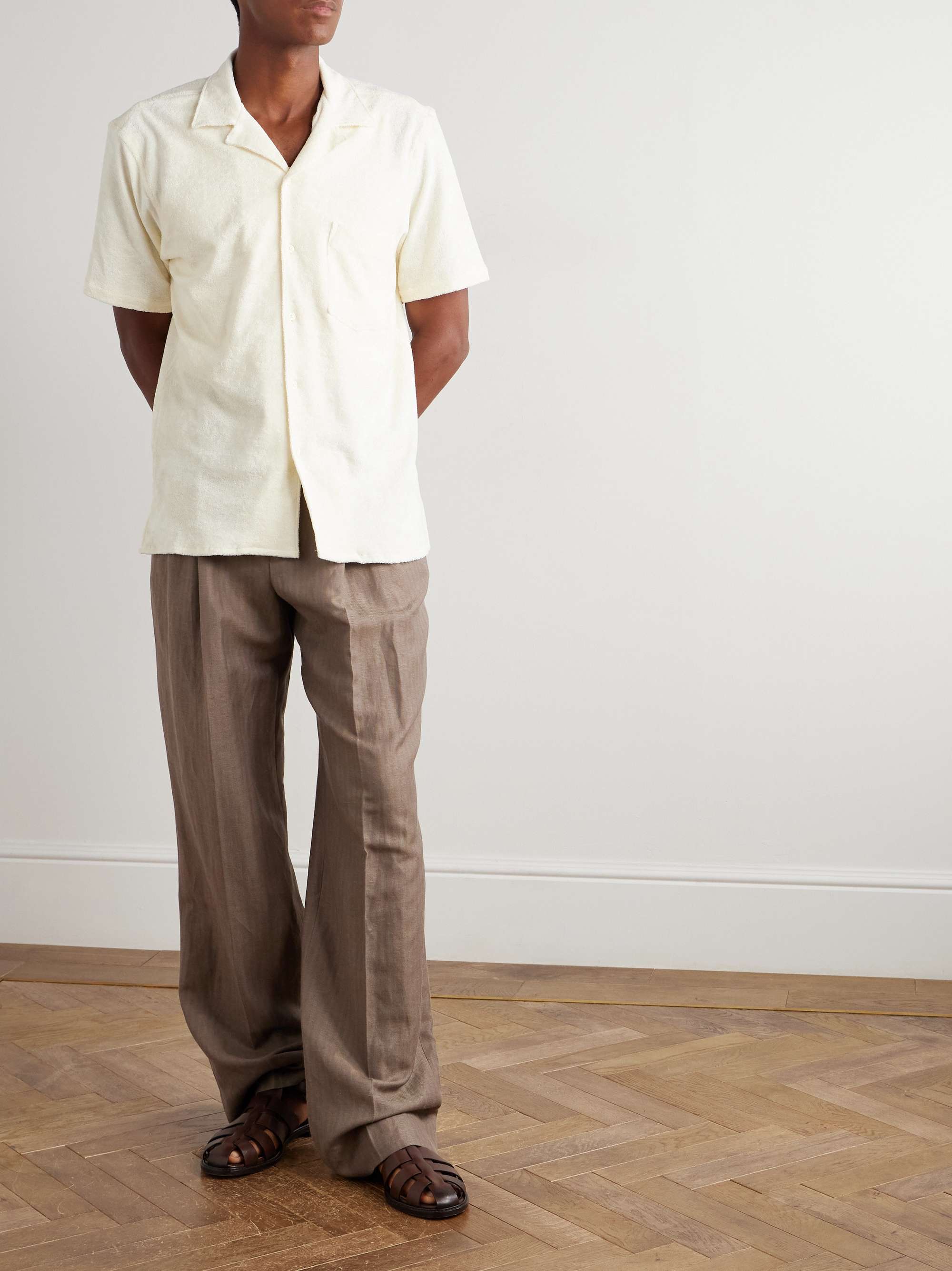 Camp-Collar Cotton-Terry Shirt view
