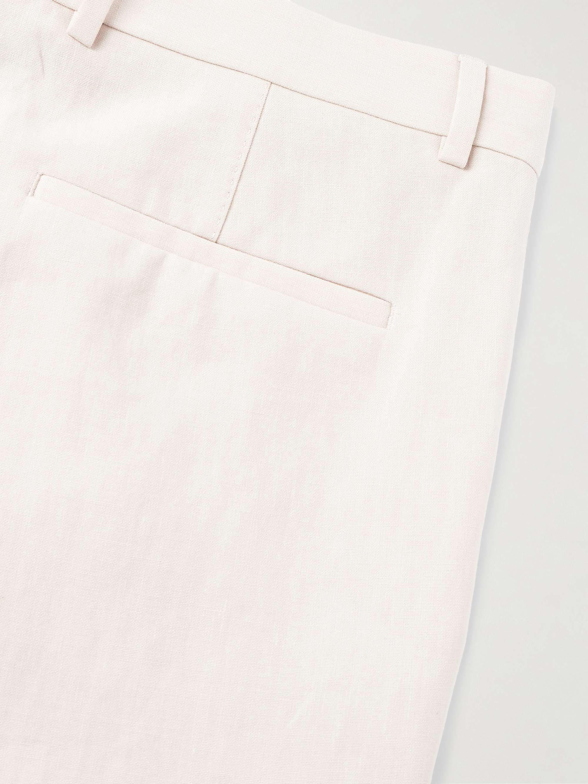 Slim-Fit Straight-Leg Oasi Linen-Twill Suit Trousers view
