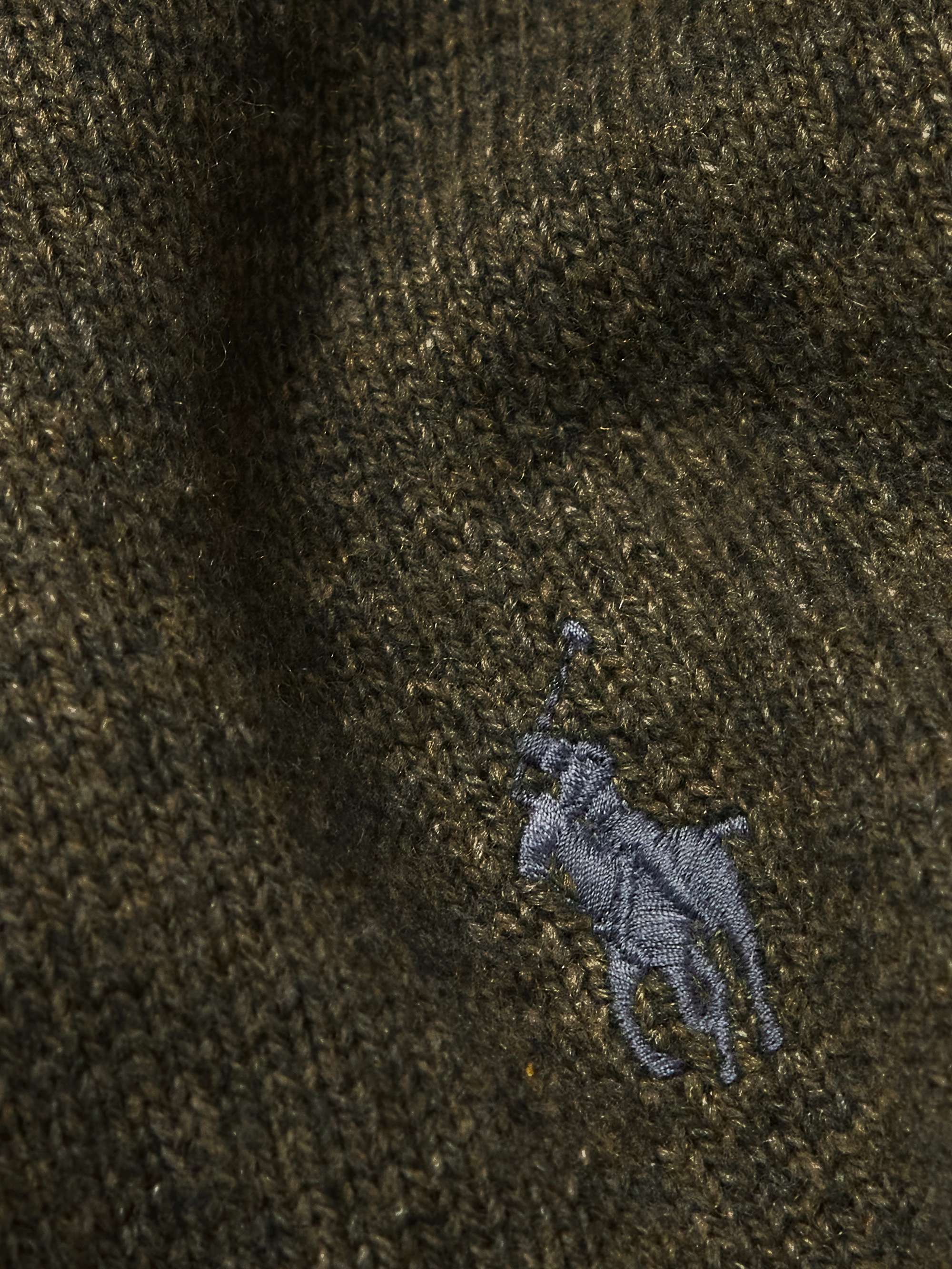 Logo-Embroidered Wool and Cotton-Blend Polo Shirt view