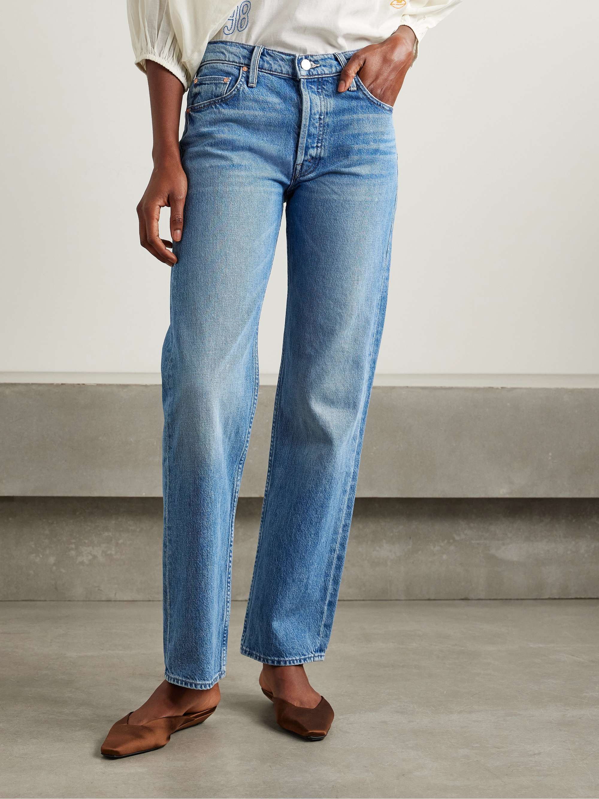The Smarty mid-rise slim-leg jeans view