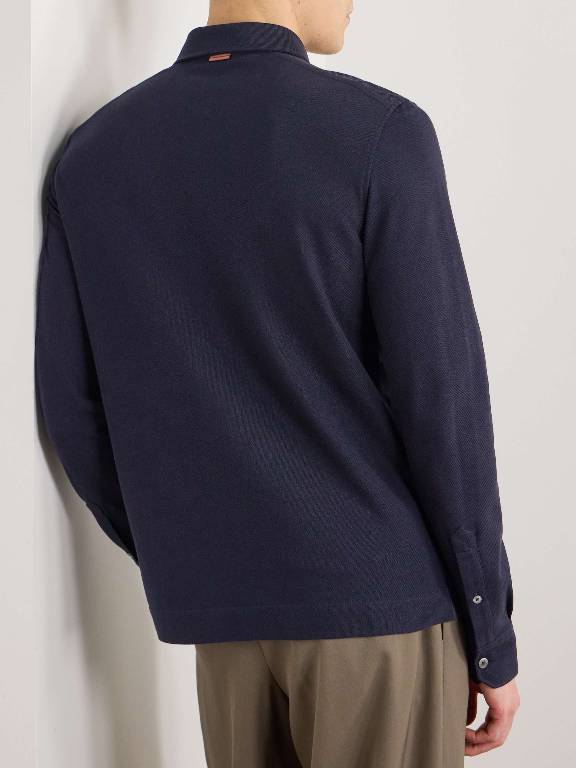 Logo-Appliquéd Cotton-Piqué Polo Shirt view