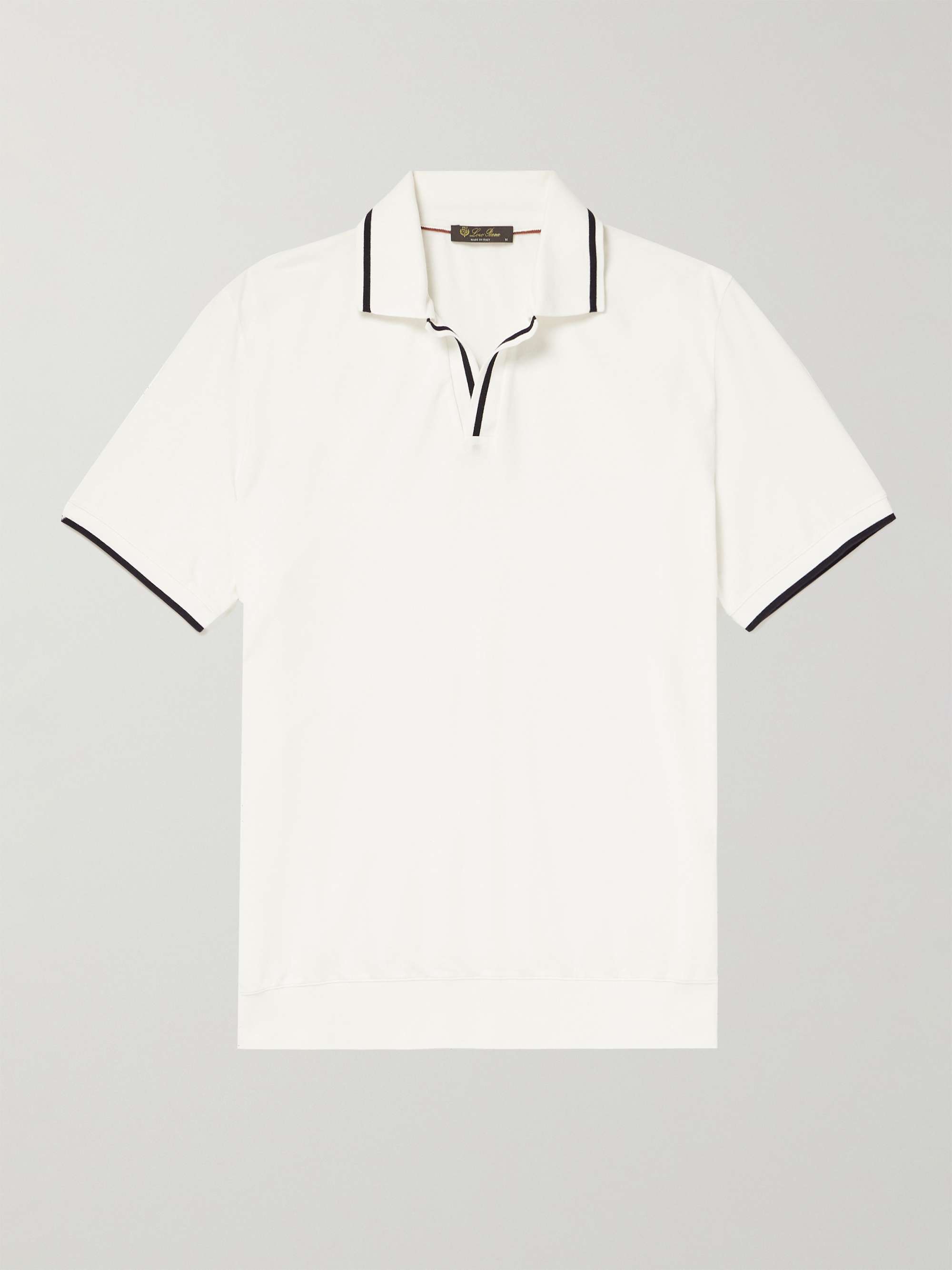 Contrast-Tipped Cotton Polo Shirt hero visual