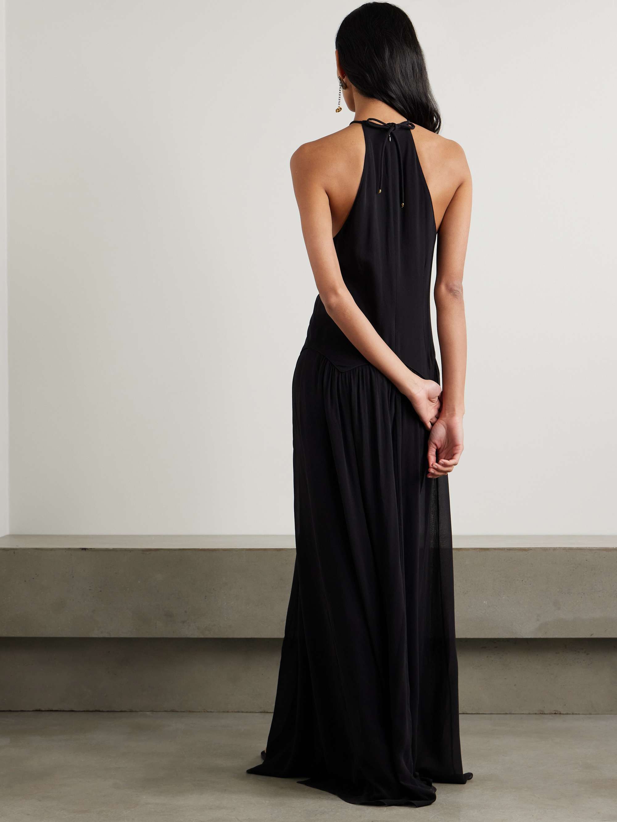 Alviali embellished cutout silk-georgette maxi dress view
