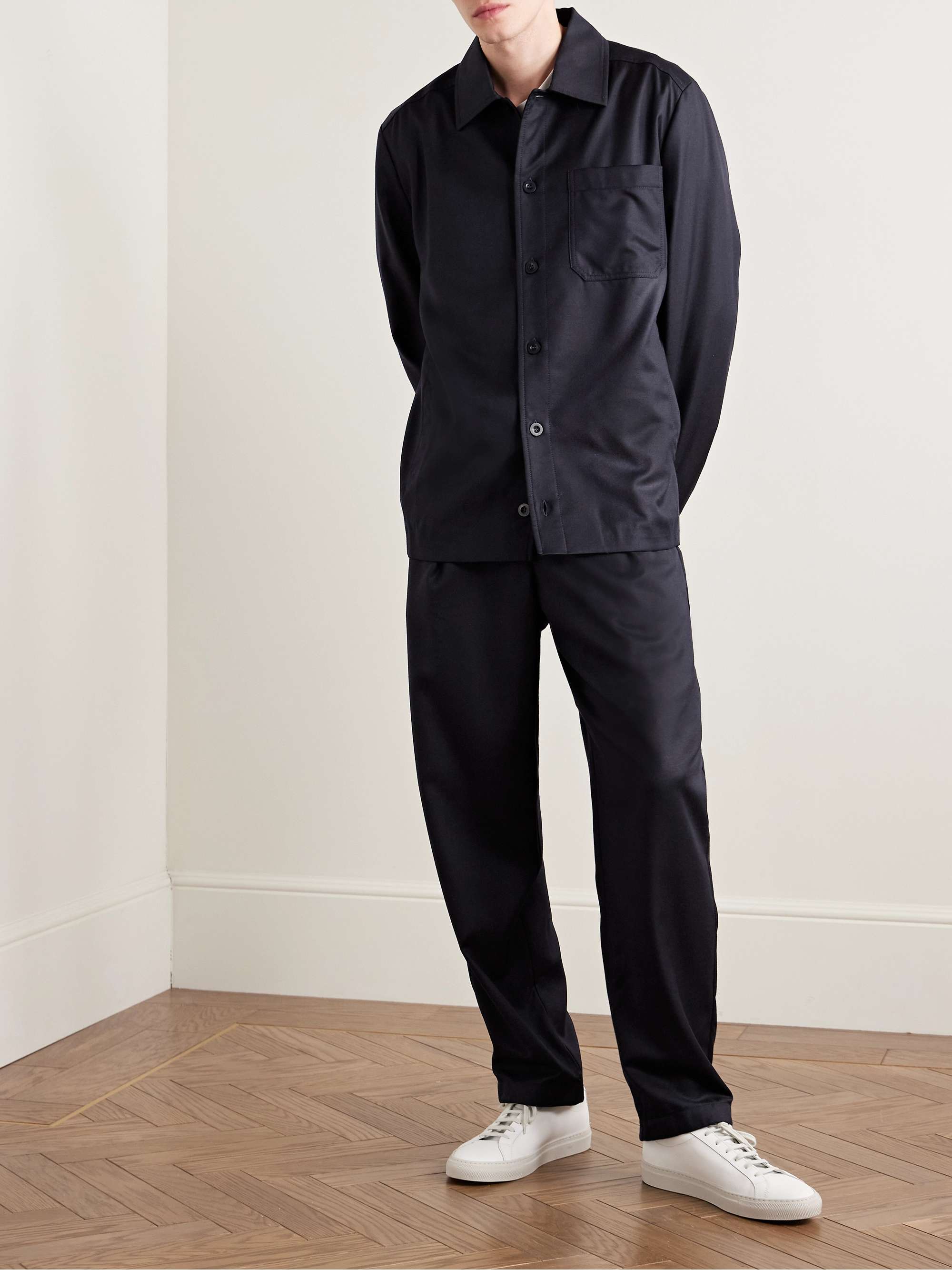 Renato Tapered Pleated Lyocell and Wool-Blend Twill Trousers view