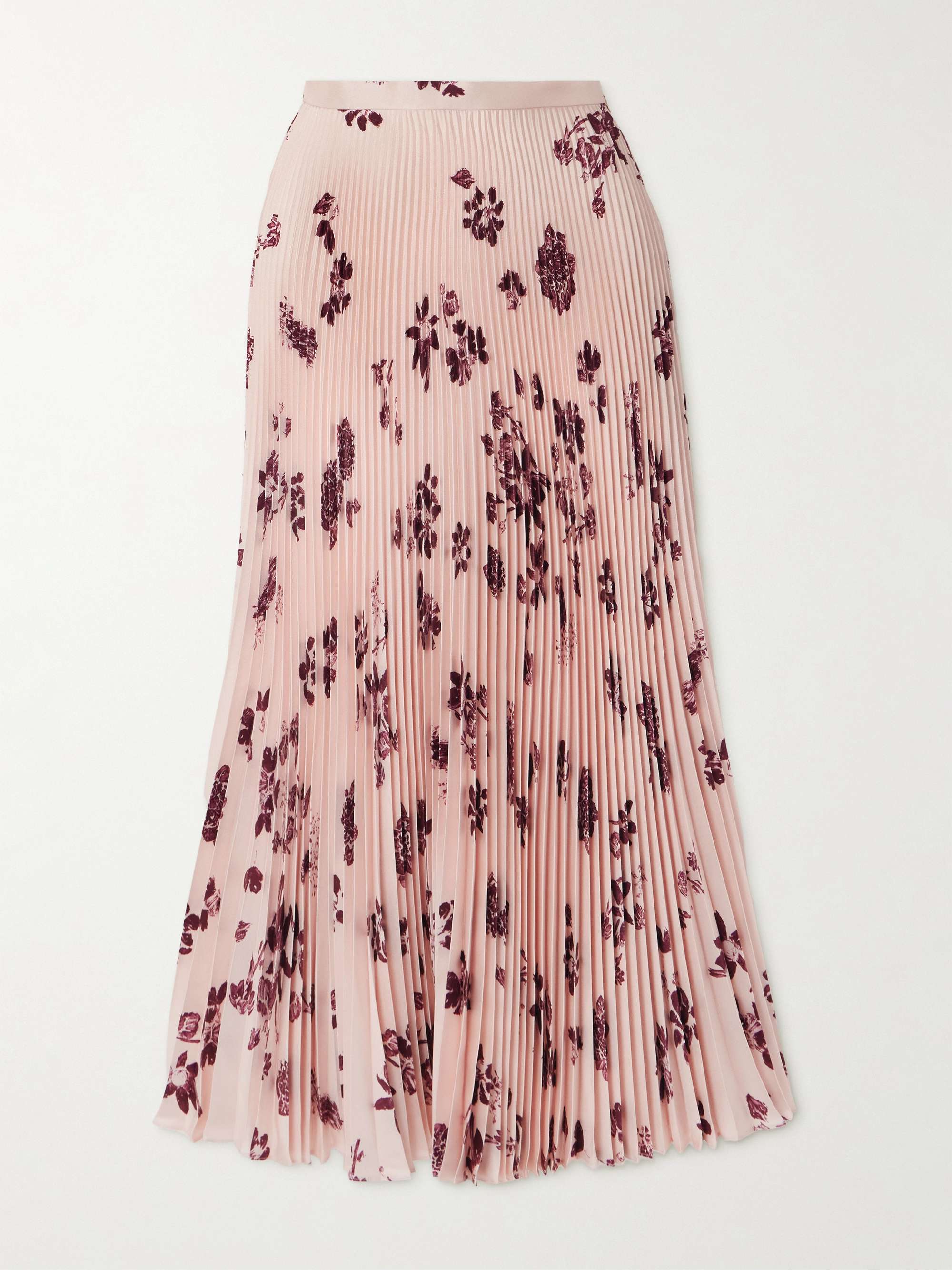 Eames pleated floral-print silk-twill midi skirt hero visual