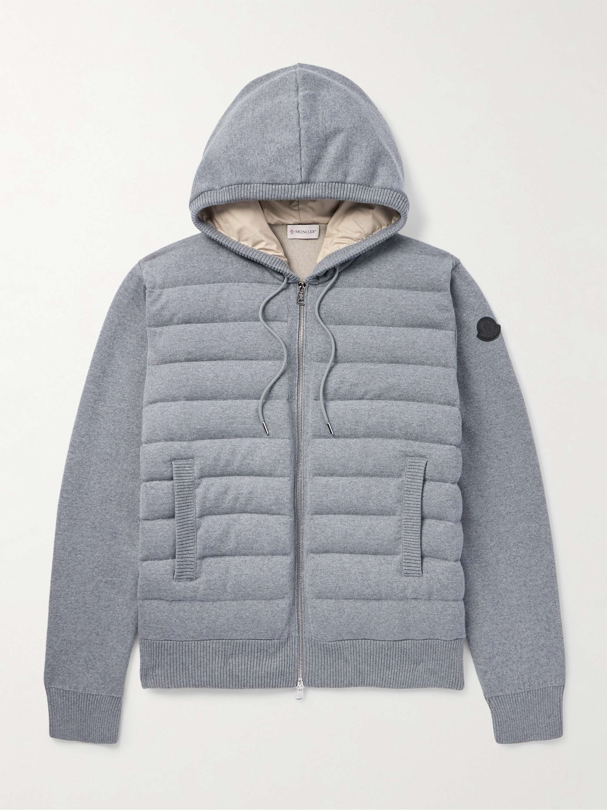 Quilted Wool-Blend Hooded Down Jacket hero visual