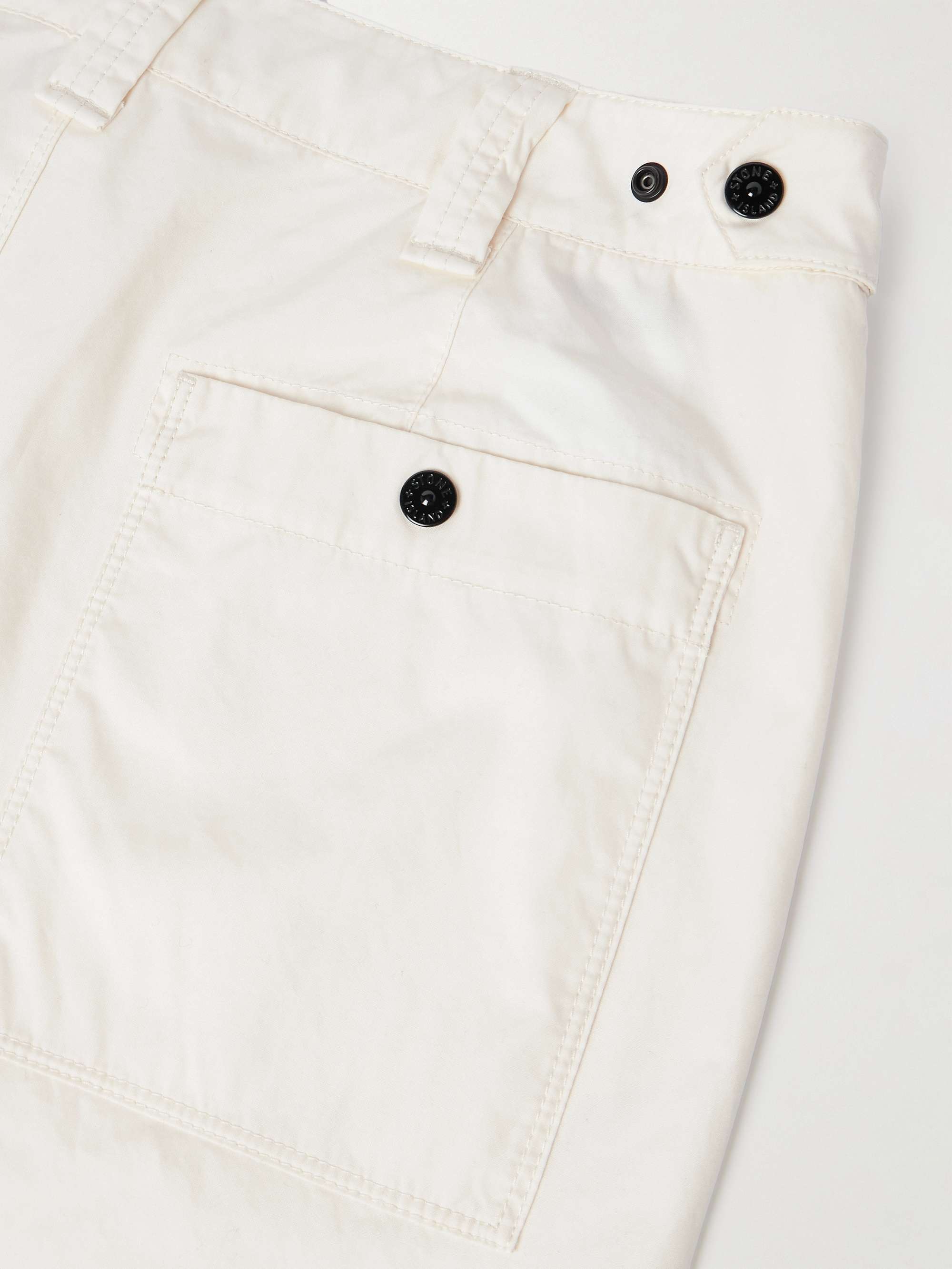 Straight-Leg Logo-Appliquéd Supima Cotton-Canvas Trousers view