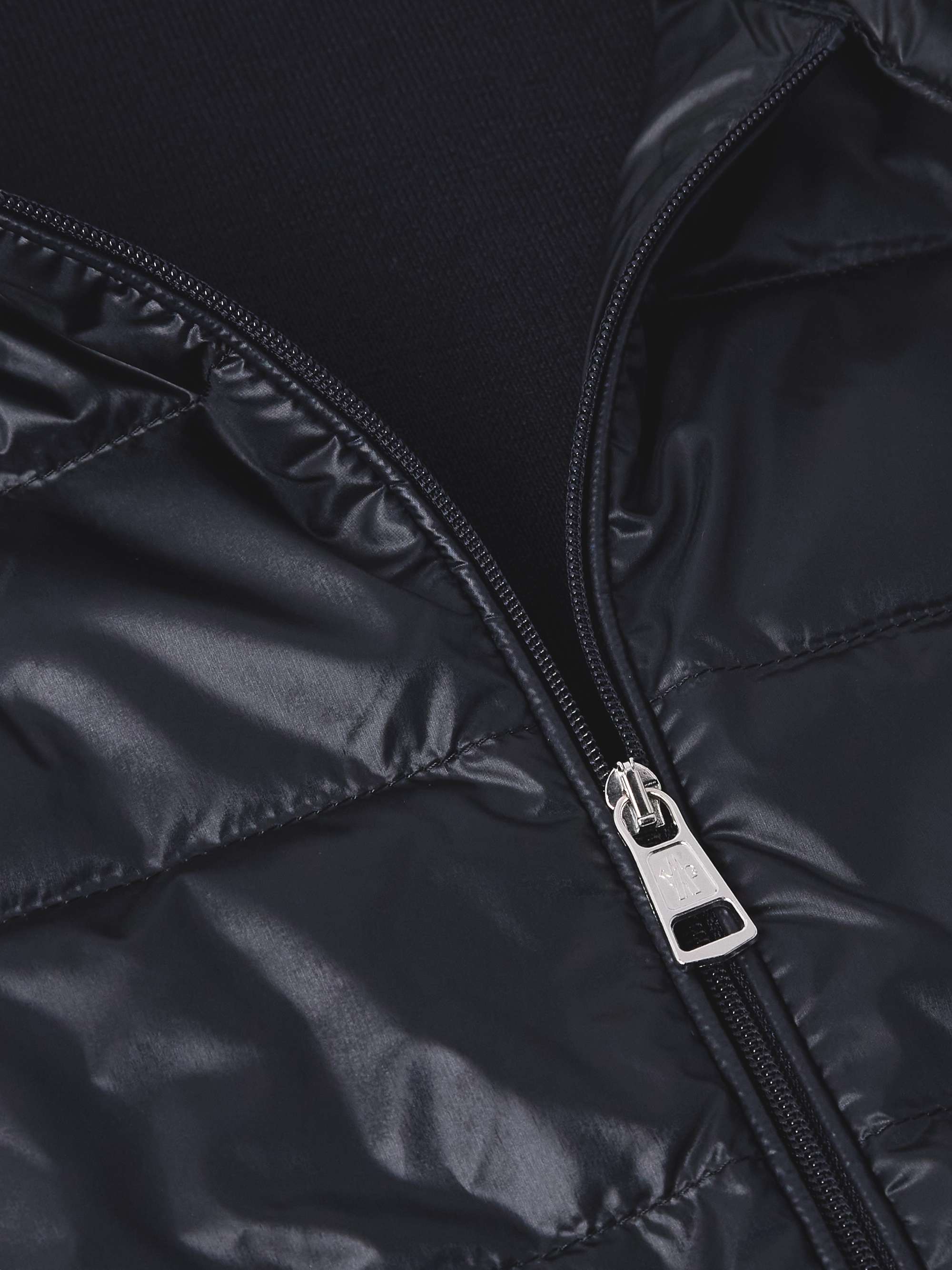 Slim-Fit Logo-Appliquéd Quilted Nylon-Panelled Wool Down Cardigan view