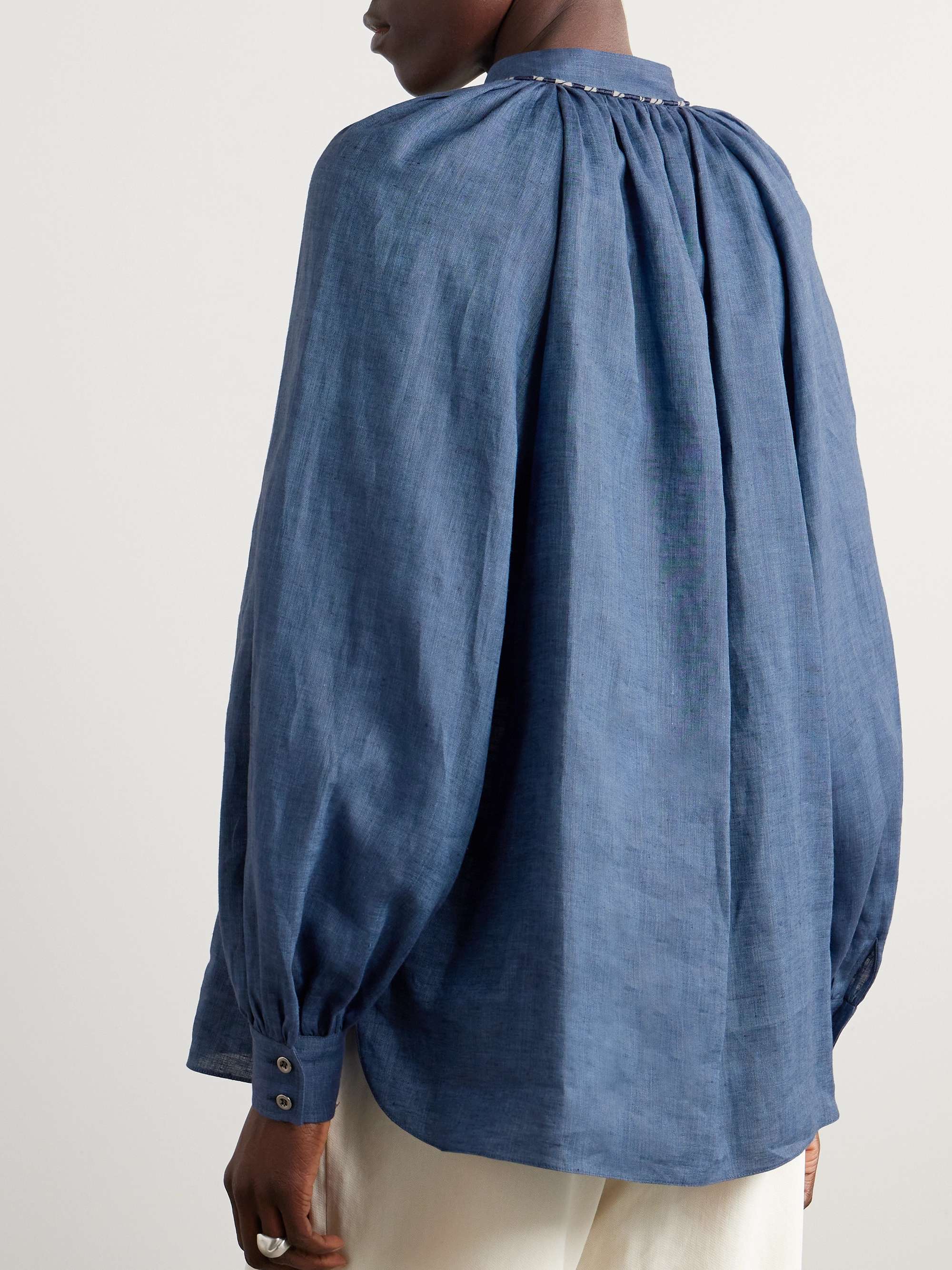 Linen-chambray blouse view