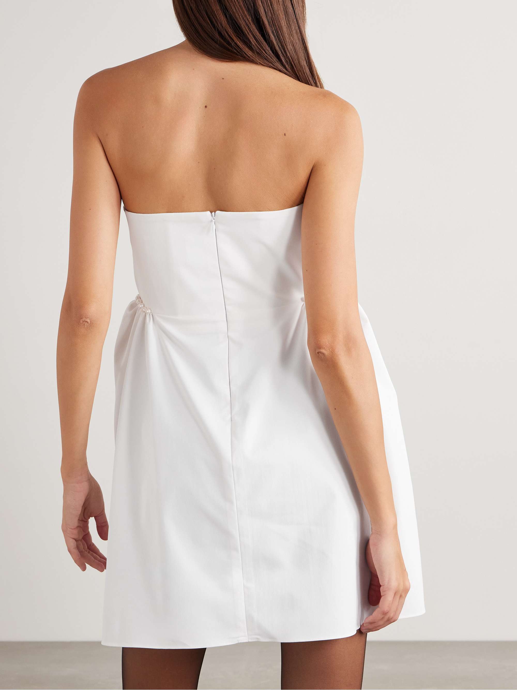 Fiona strapless faux pearl-embellished twisted twill mini dress view