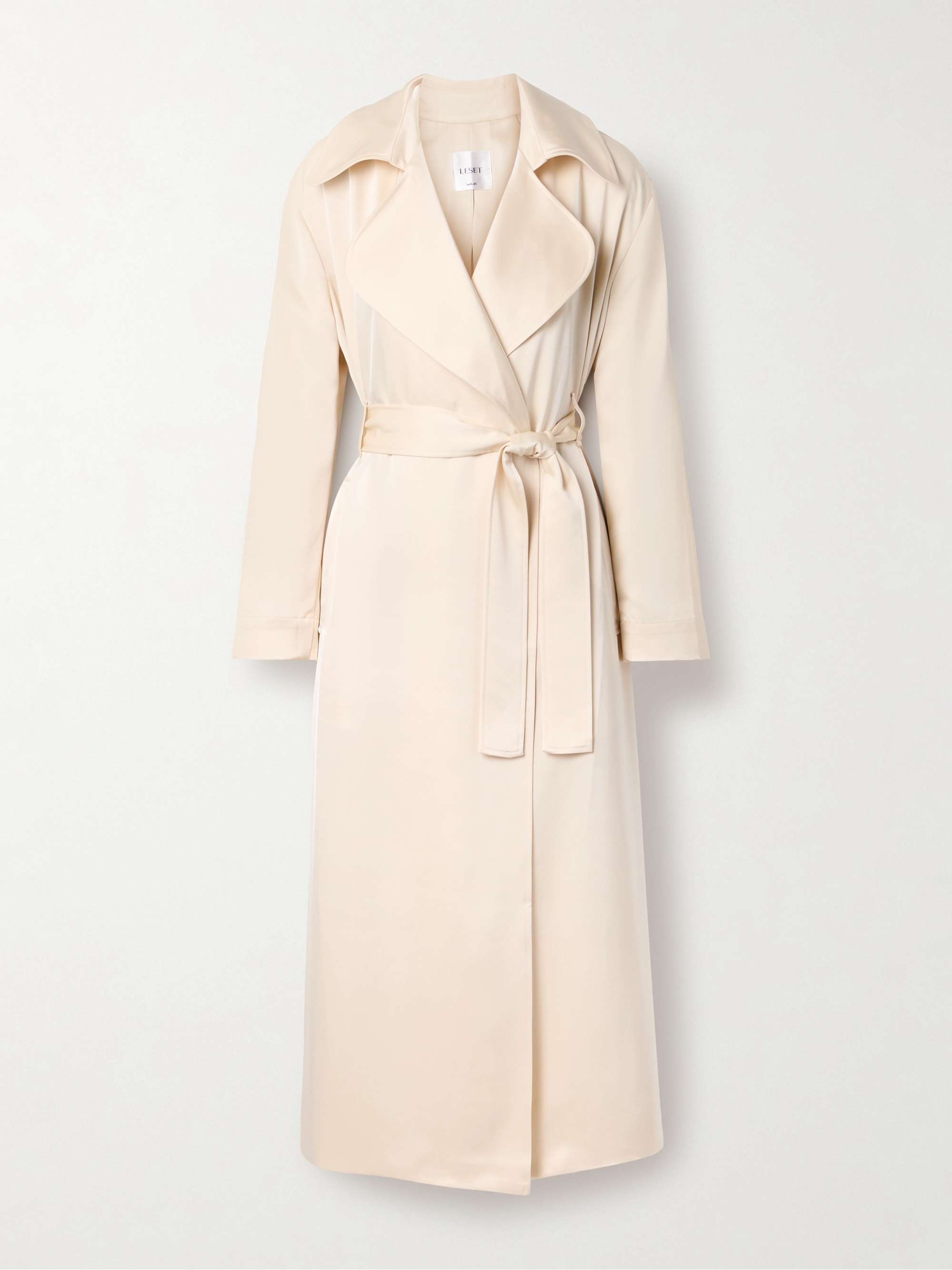 Barb belted satin trench coat hero visual