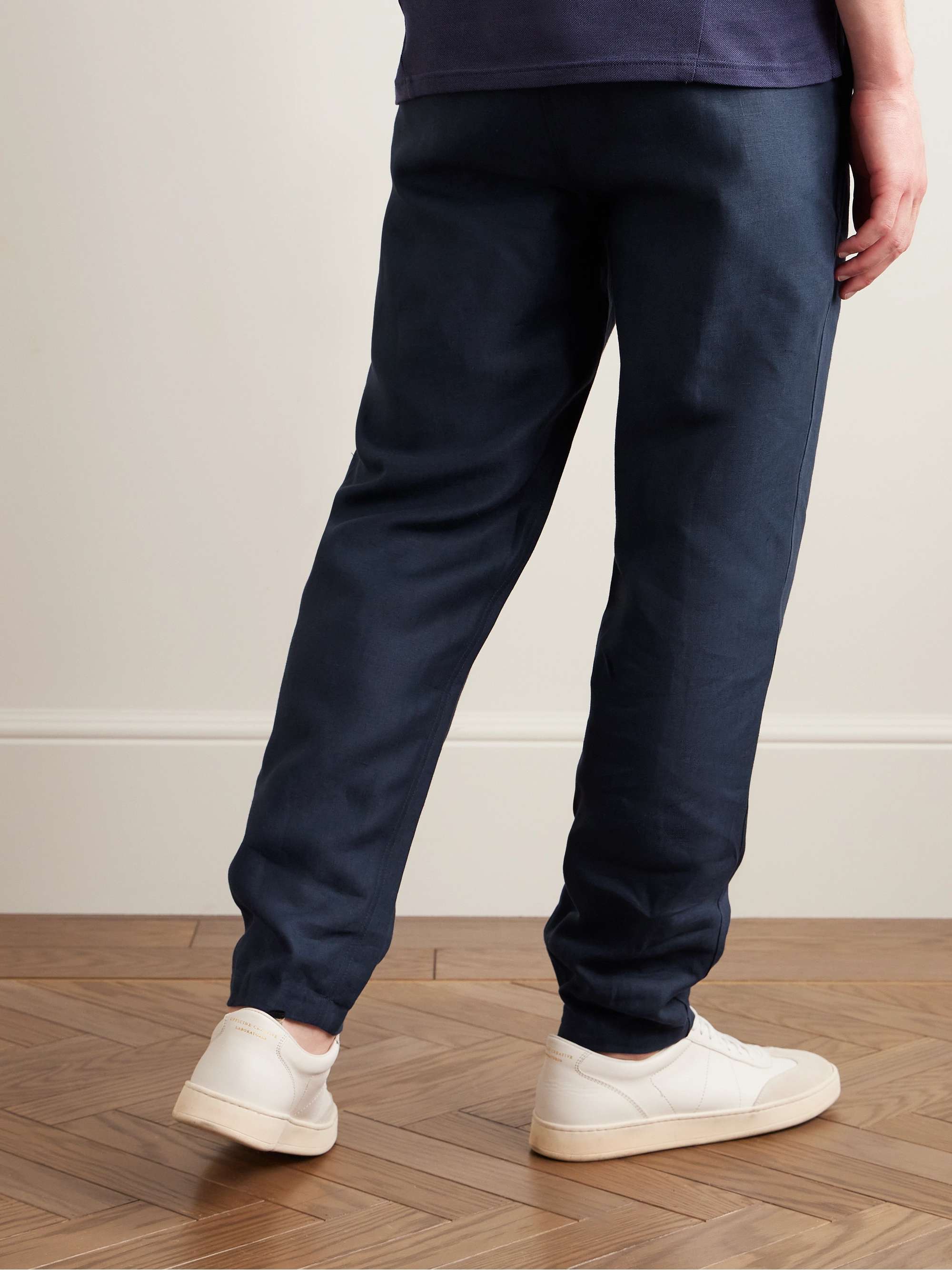 Sydney 2 Slim-Fit Linen Drawstring Trousers view