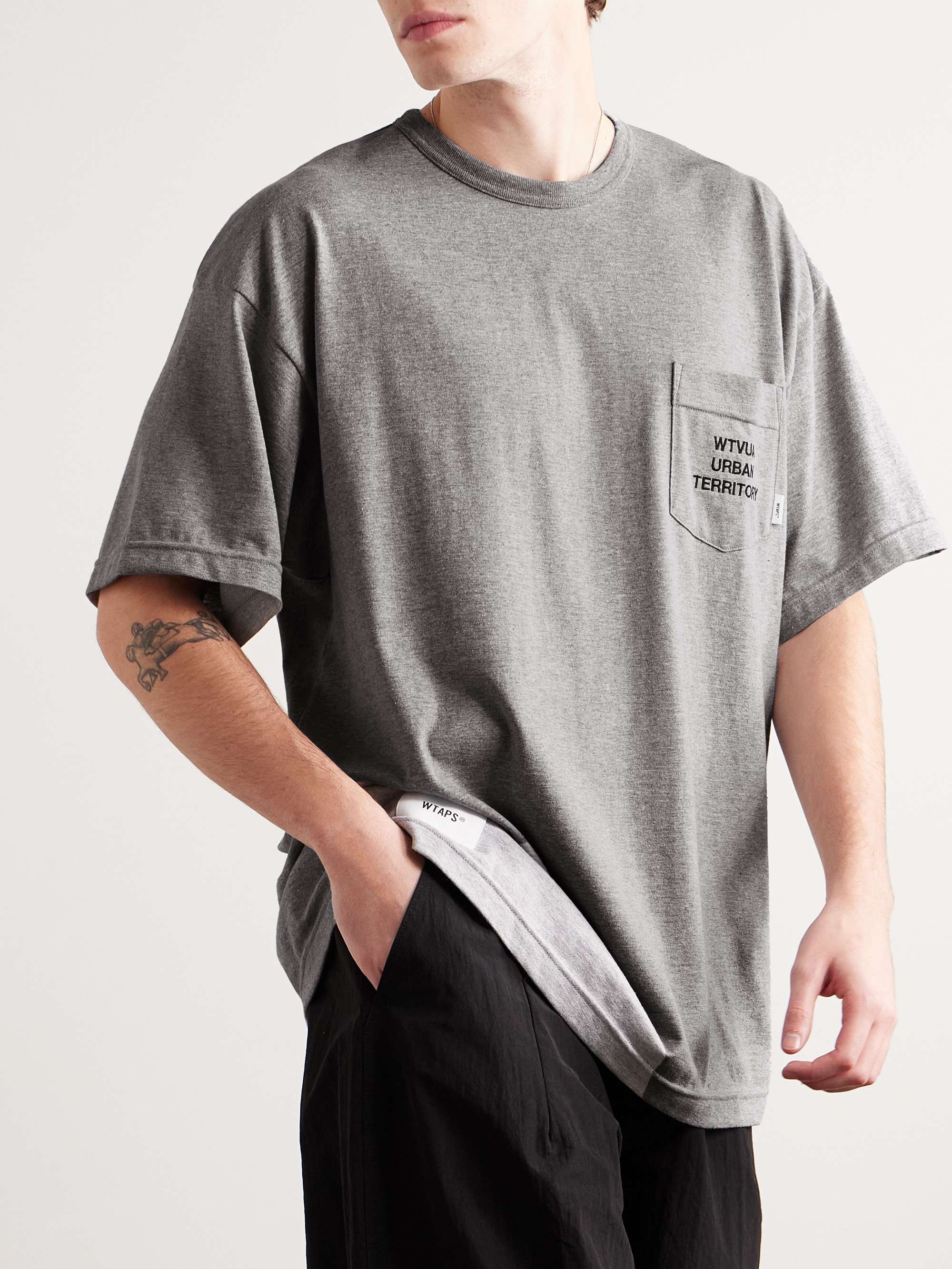 Logo-Appliquéd Embroidered Cotton-Blend Jersey T-Shirt view