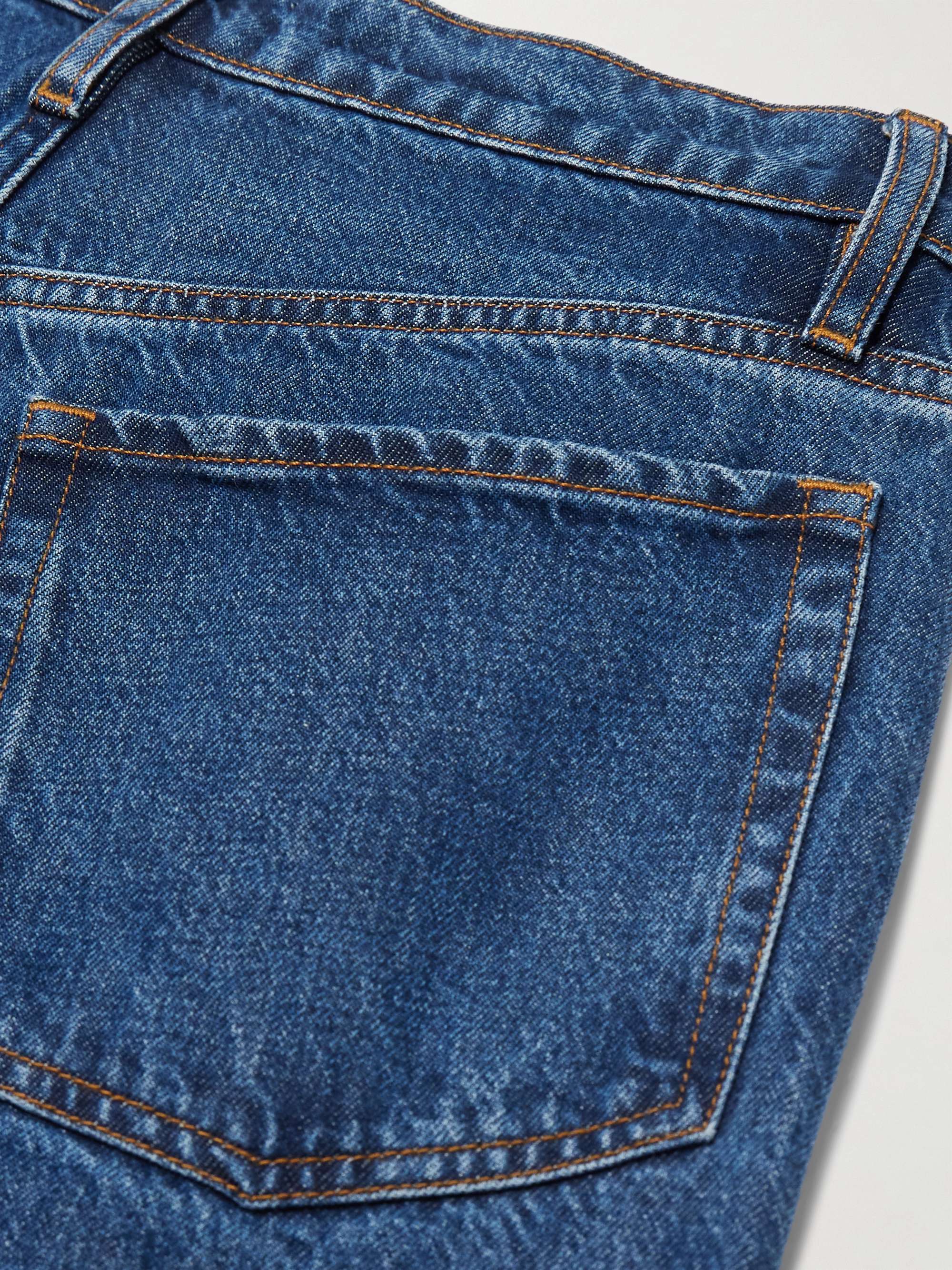 Le Low Baggy distressed high-rise wide-leg organic jeans view