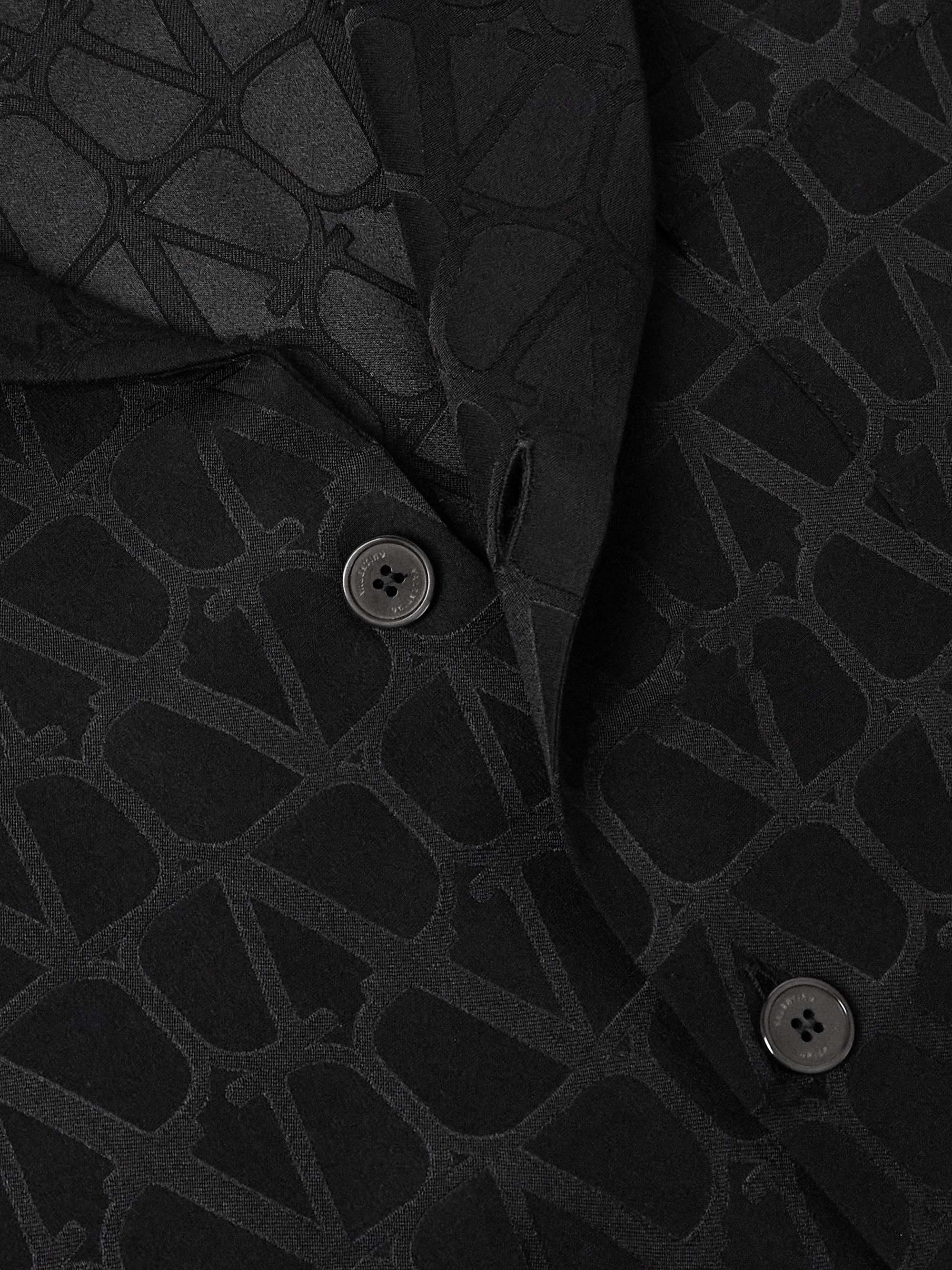 Toile Iconograph Camp-Collar Logo-Jacquard Silk-Satin Shirt view