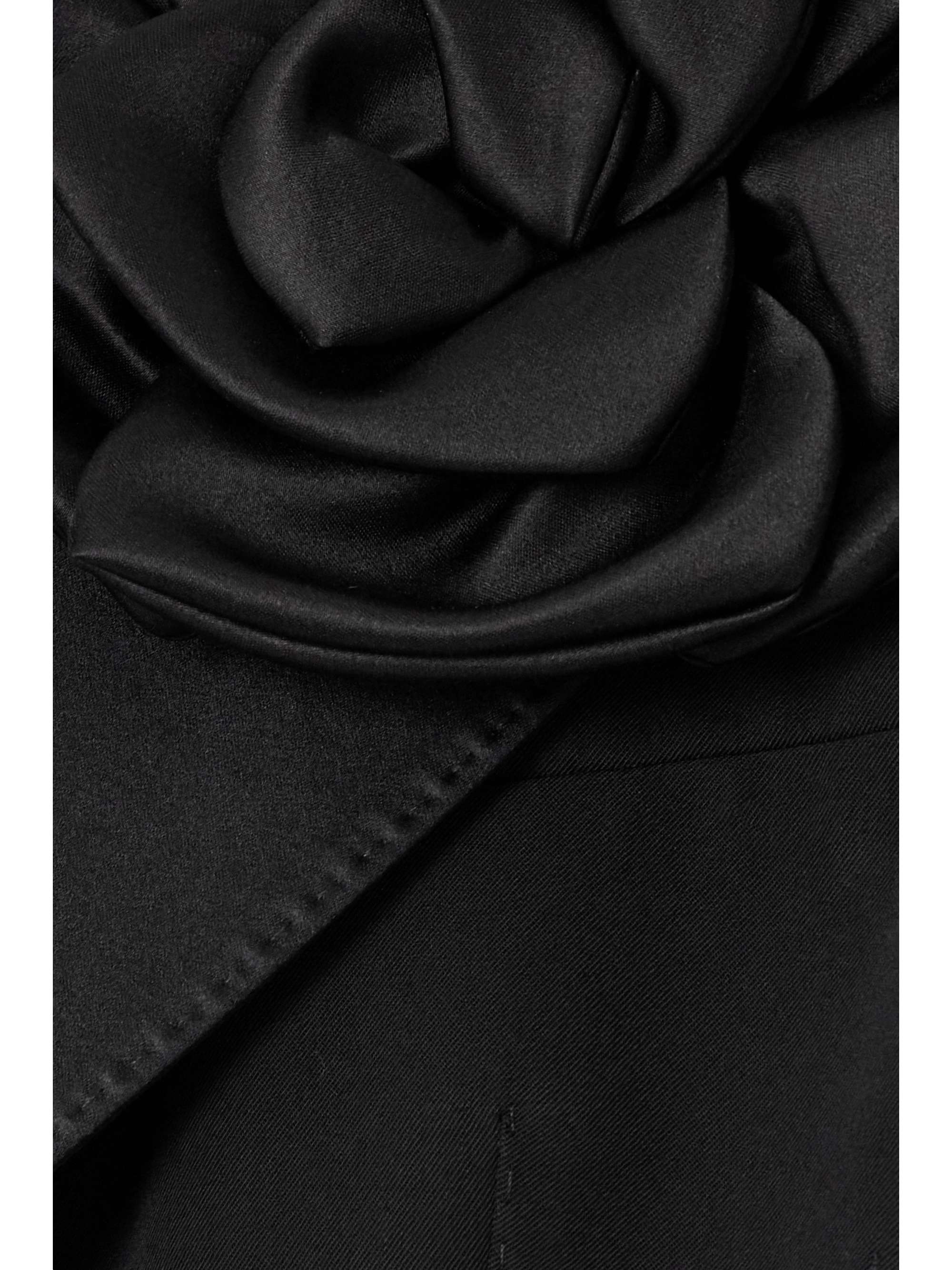 Appliquéd silk-satin trimmed double-breasted wool-blend blazer view