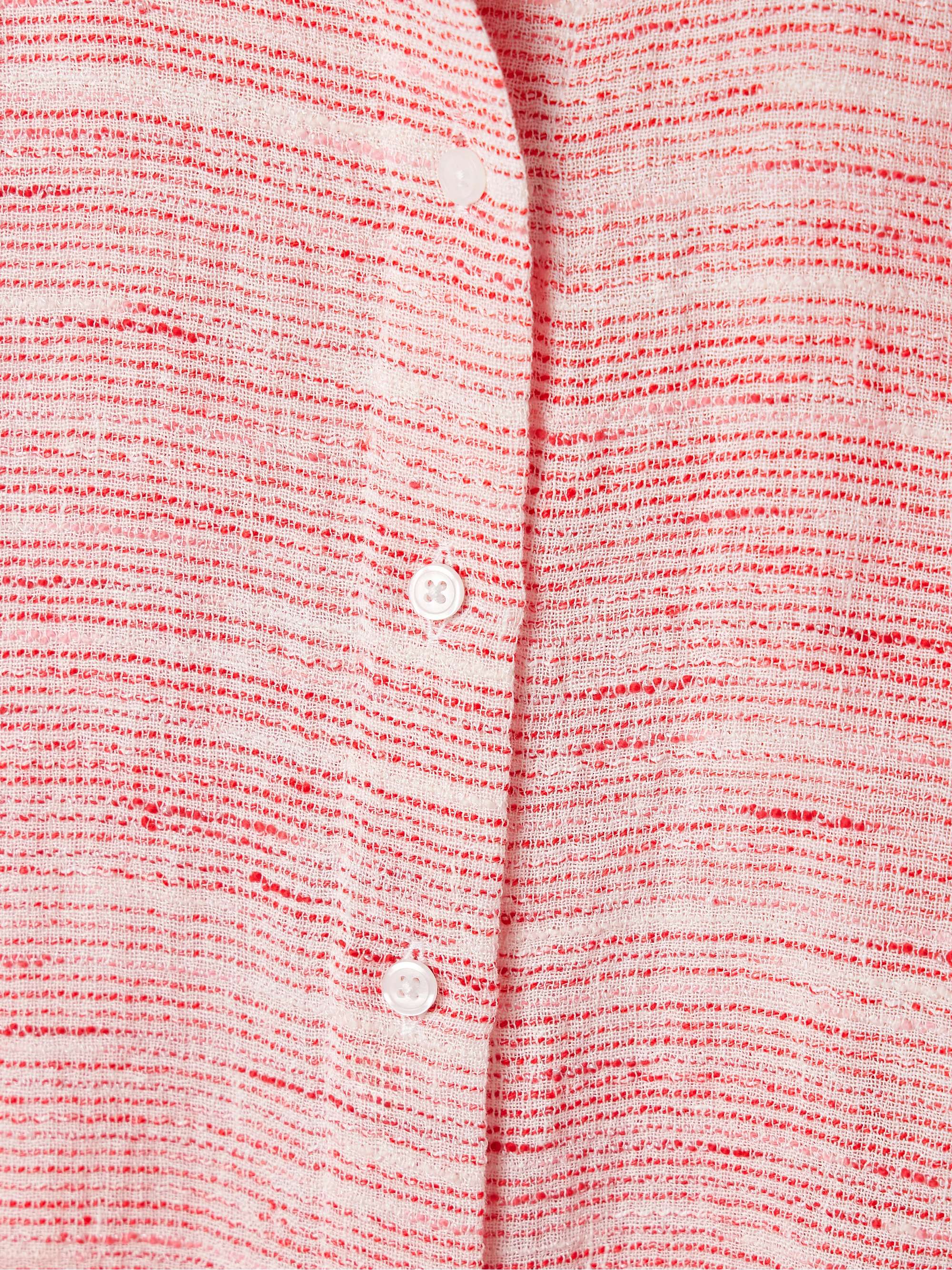 Belted linen-blend gauze midi shirt dress view