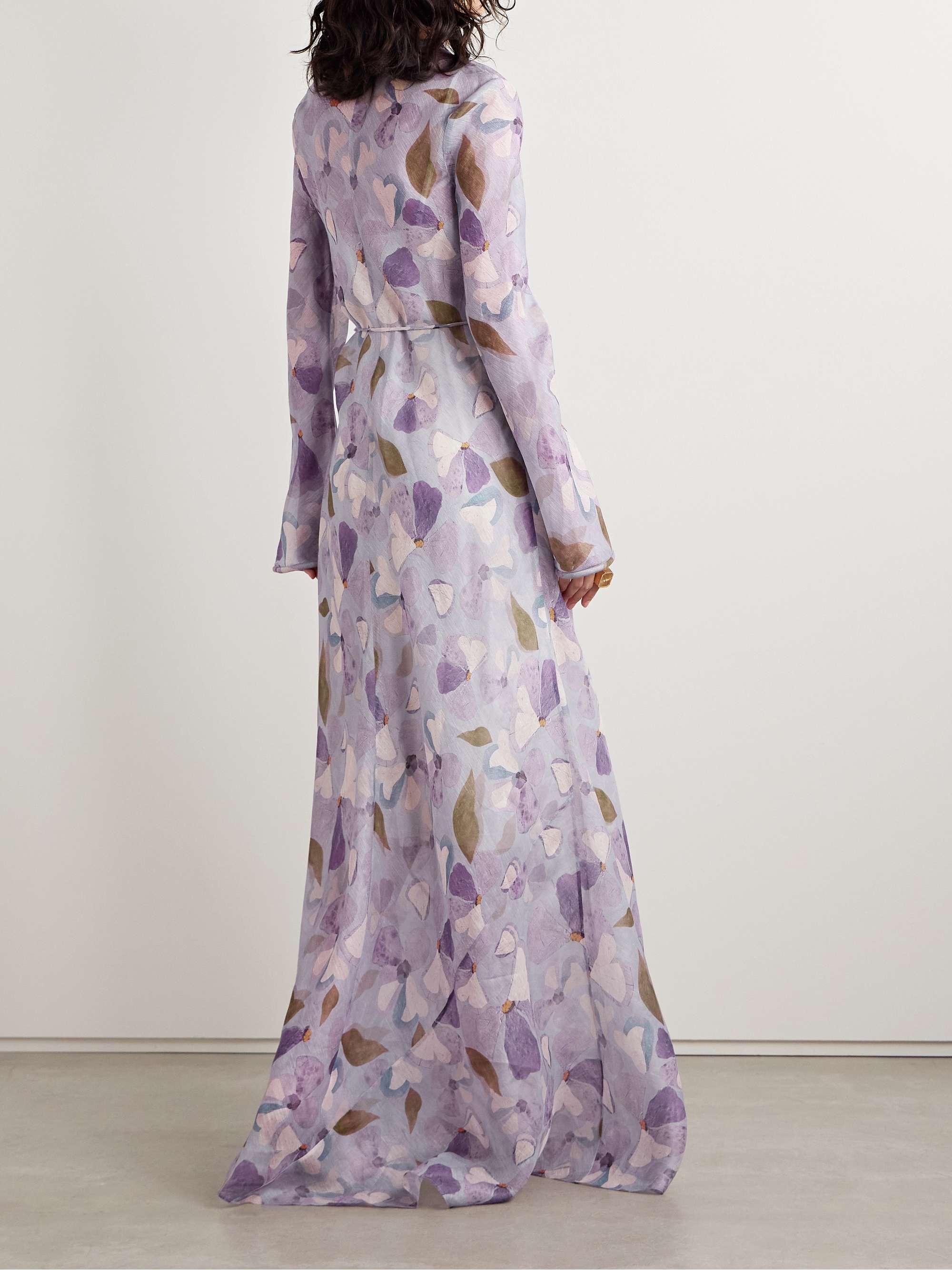 Dawning belted linen and silk-blend maxi dress view