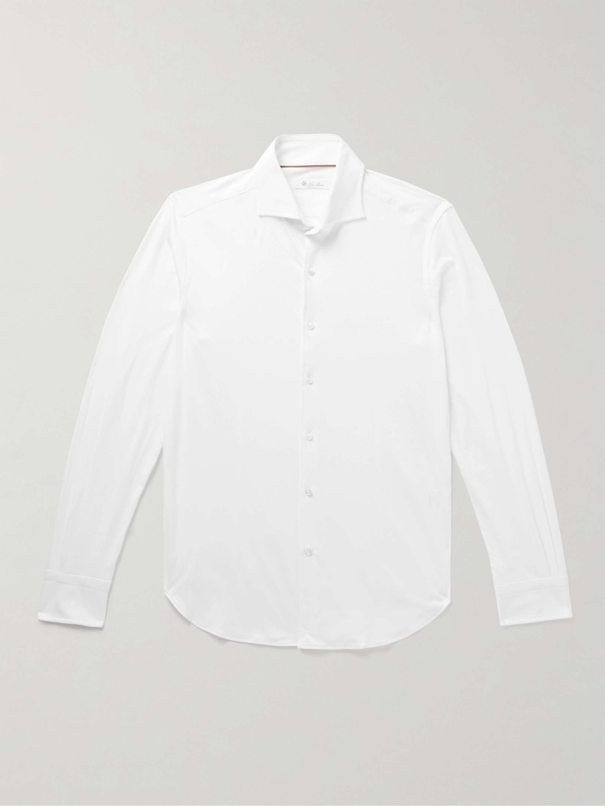 Andrew Cutaway-Collar Slim-Fit Cotton-Jersey Shirt hero visual