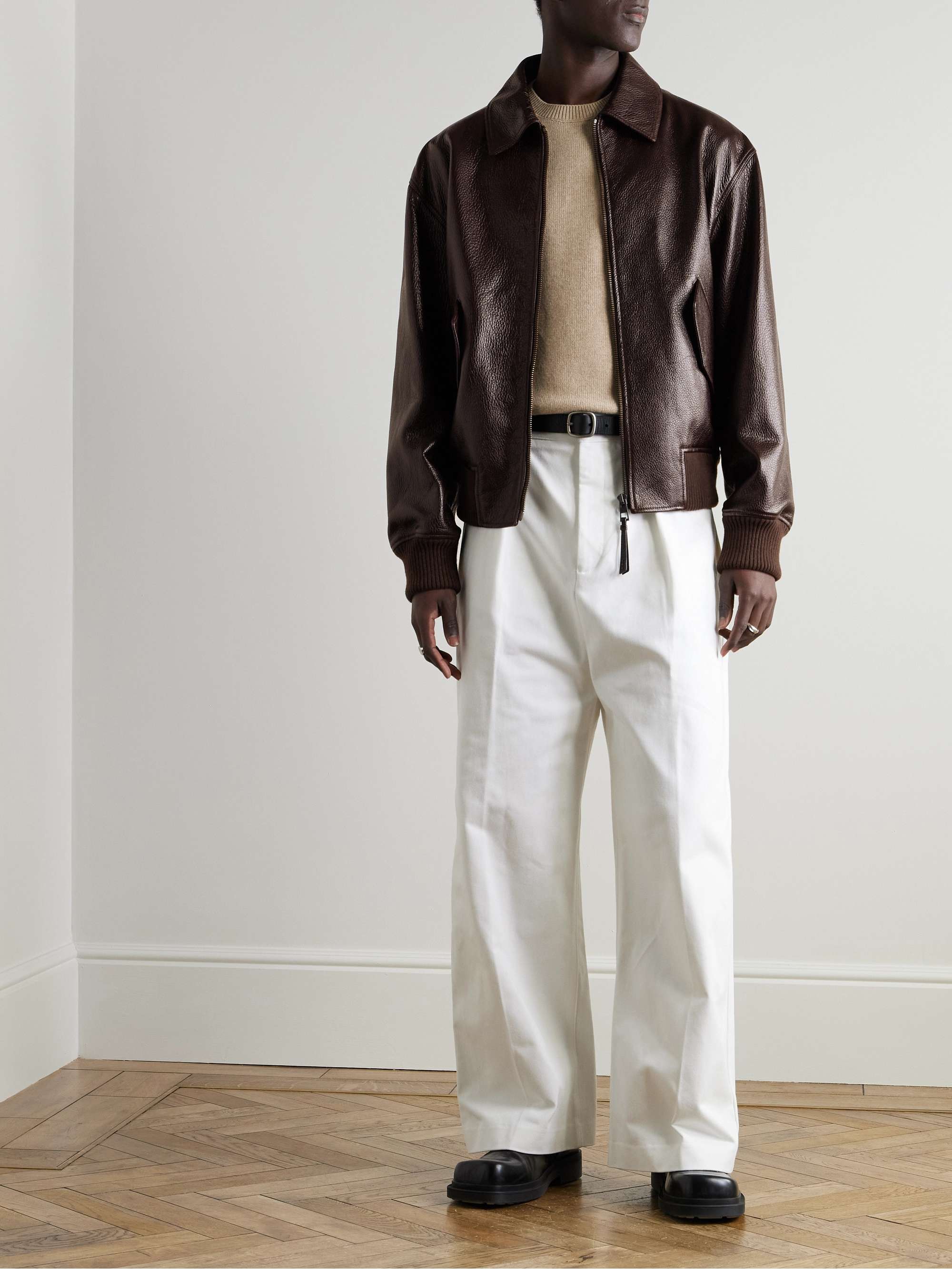 Textured-Leather Jacket view