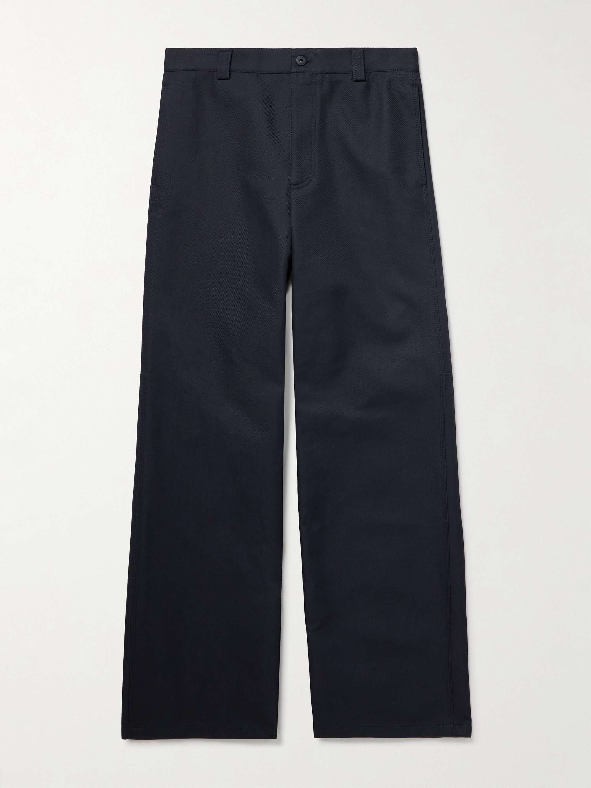 Wide-Leg Logo-Embellished Cotton-Blend Gabardine Trousers hero visual