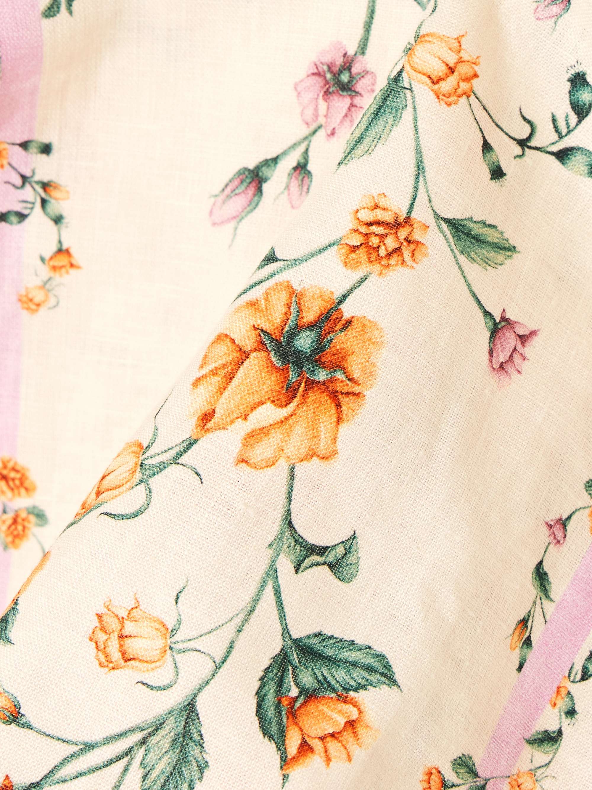 Luciana Chinesis cropped floral-print linen top view