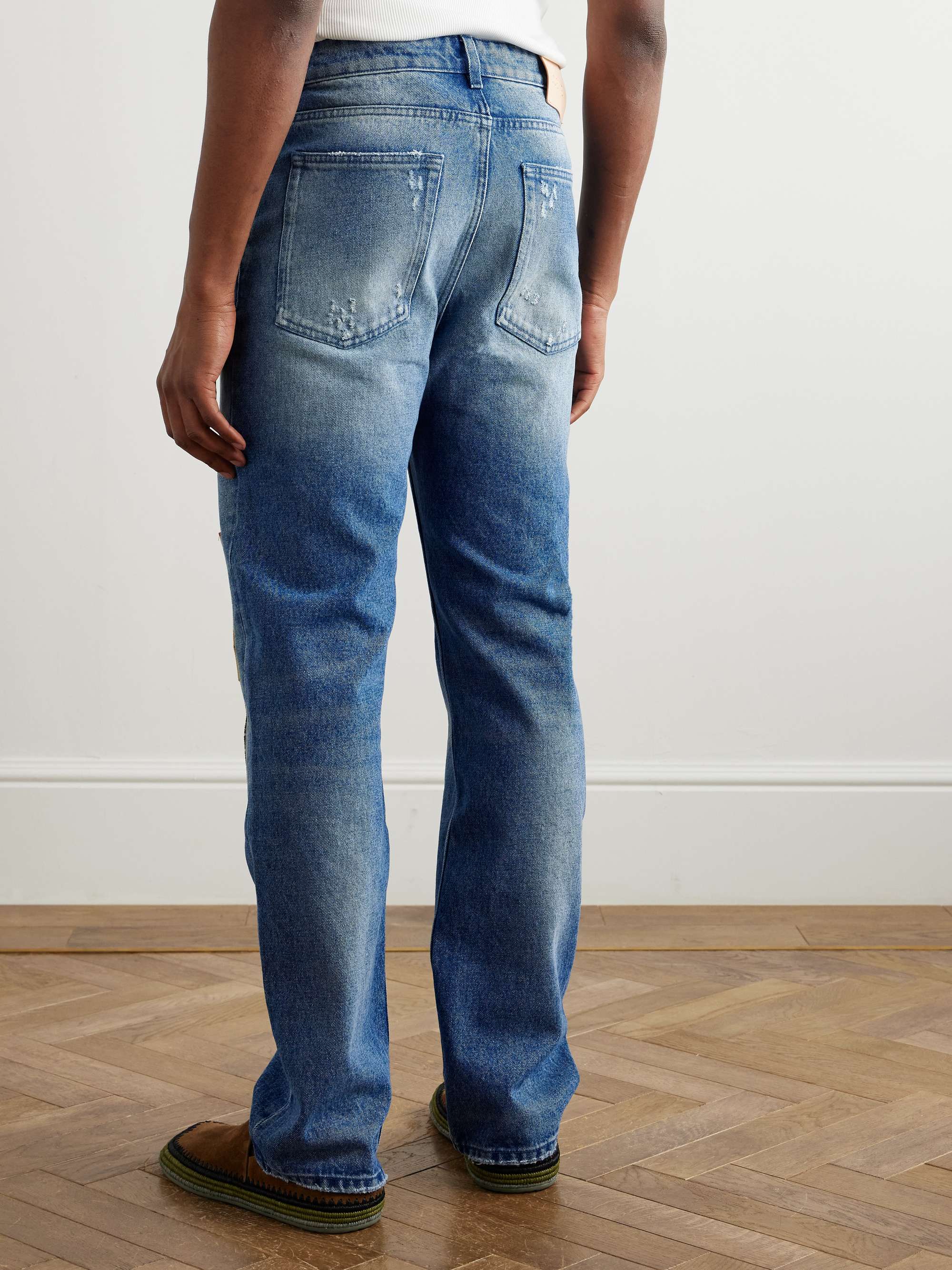 + Paula's Ibiza Straight-Leg Patchwork Distressed Jeans view