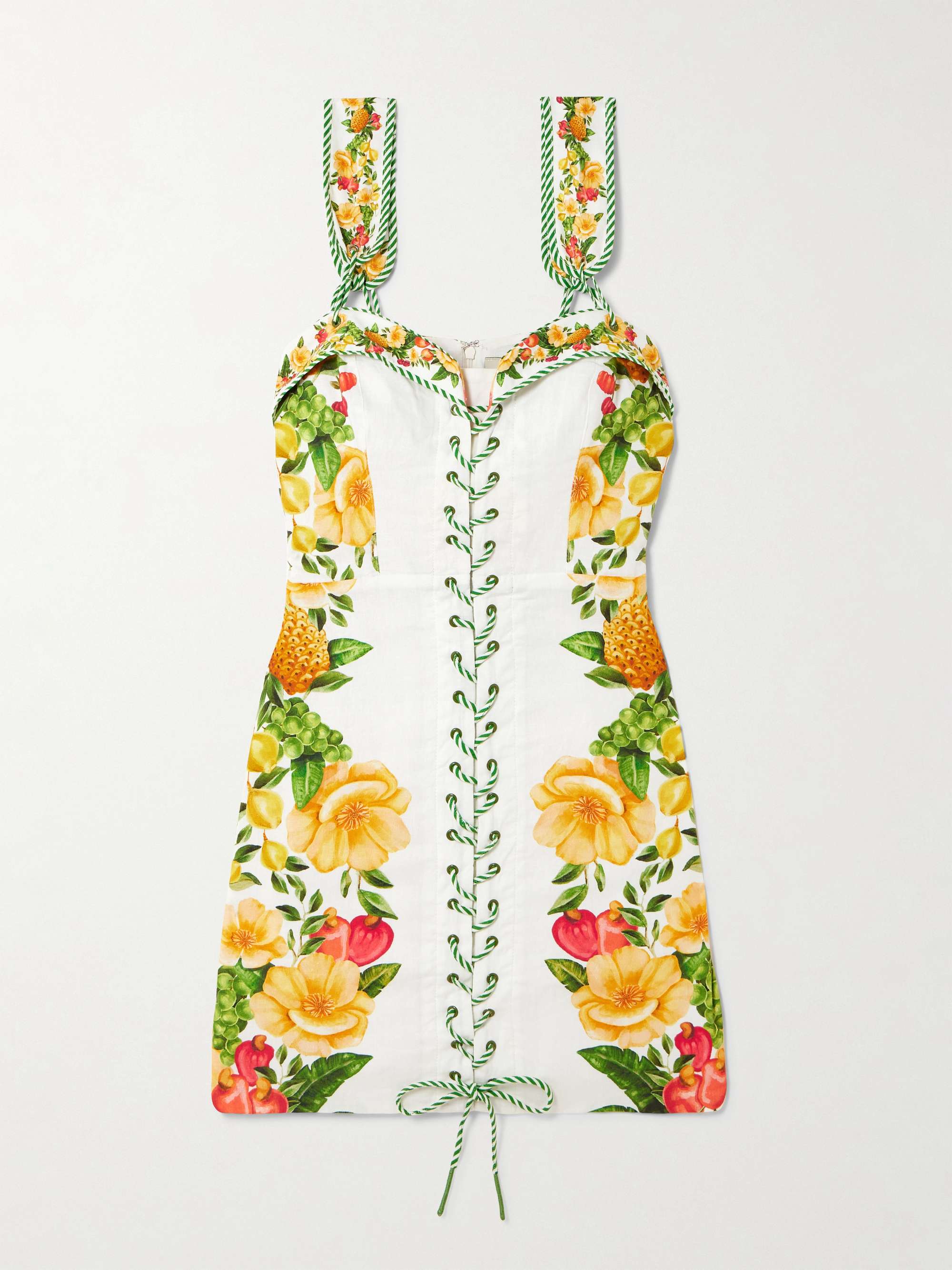 Floral-print linen-blend mini dress hero visual