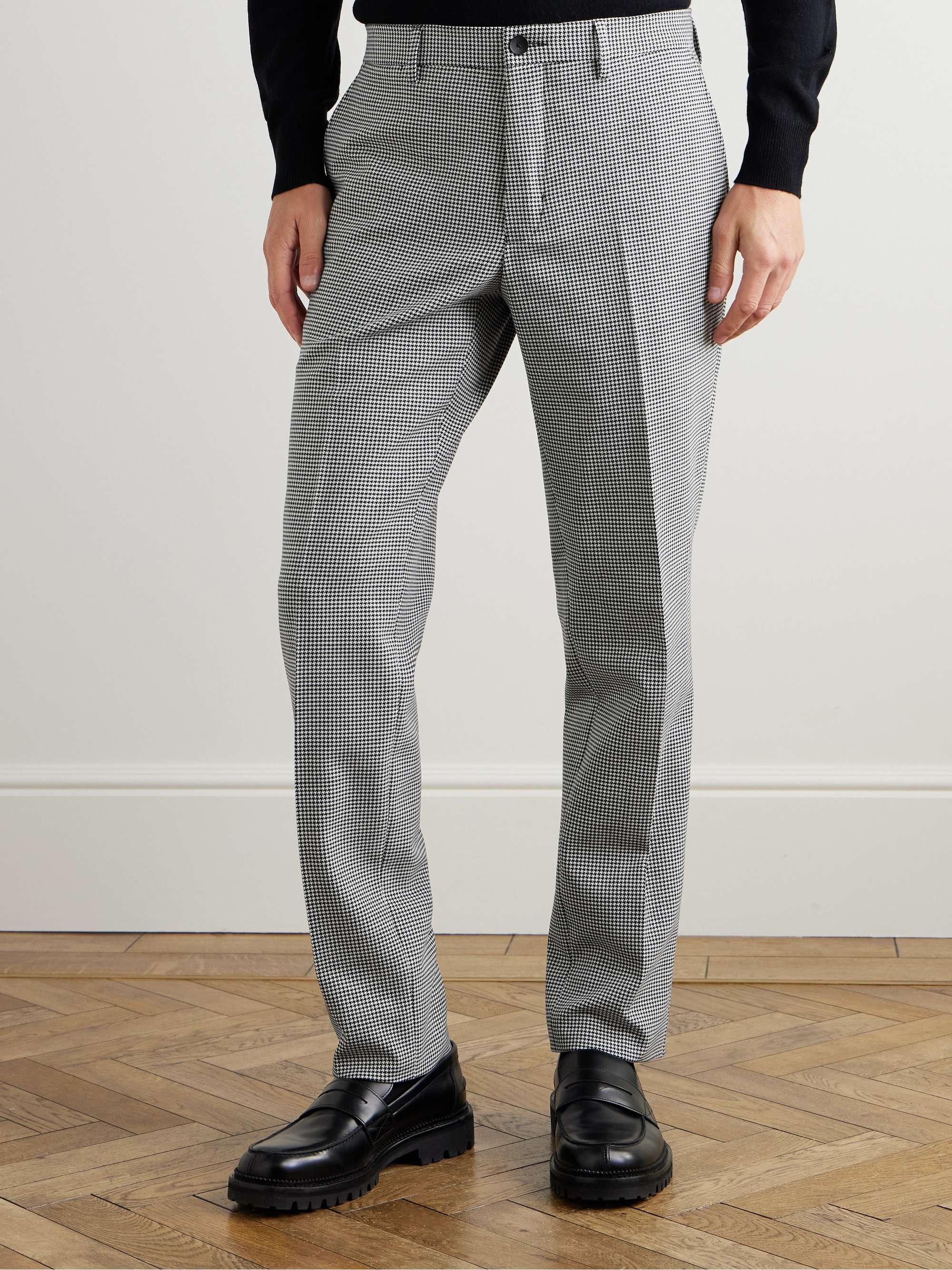 Slim-Fit Straight-Leg Puppytooth Twill Suit Trousers view