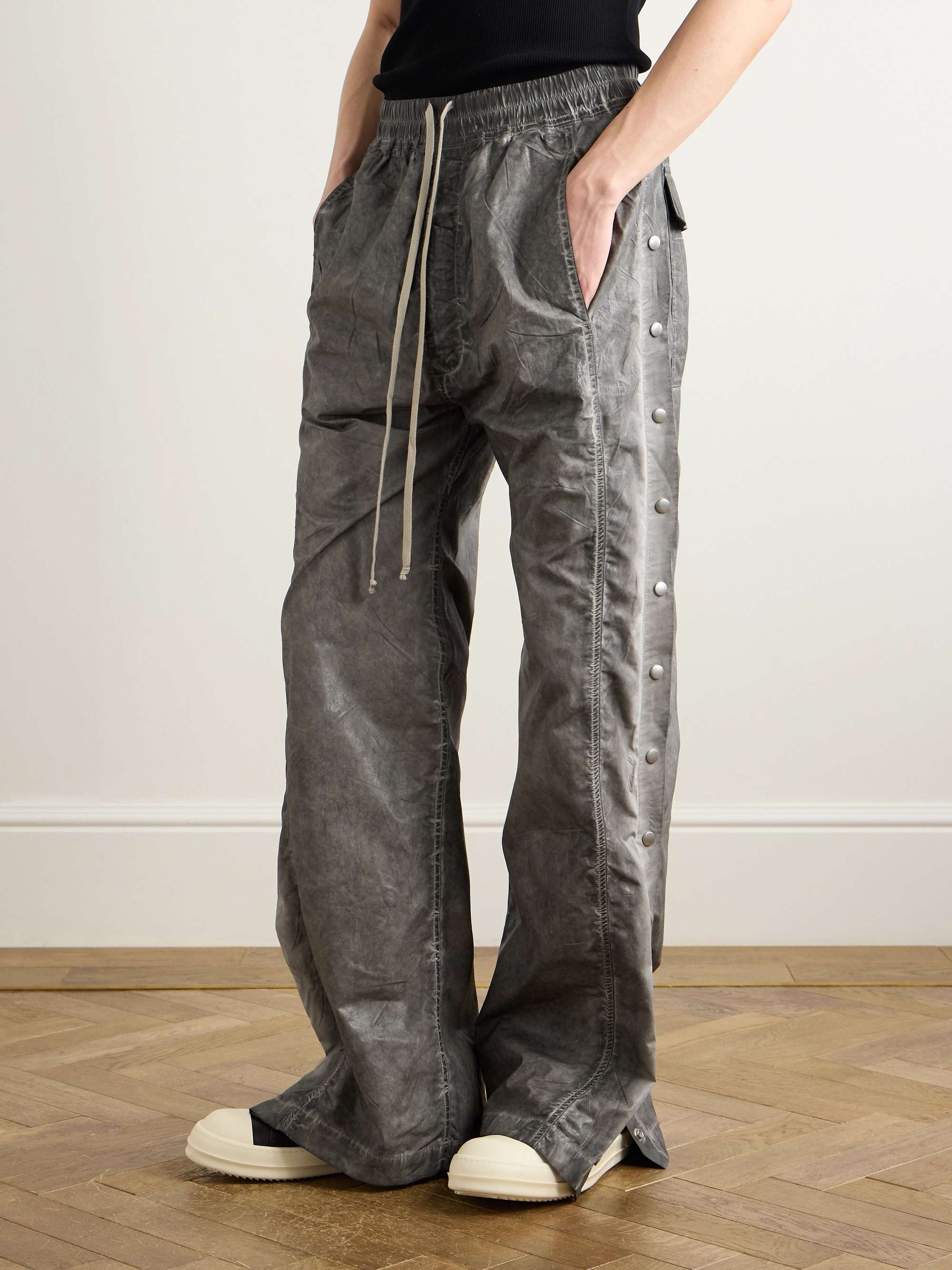Pusher Wide-Leg Cotton-Poplin Drawstring Trousers view