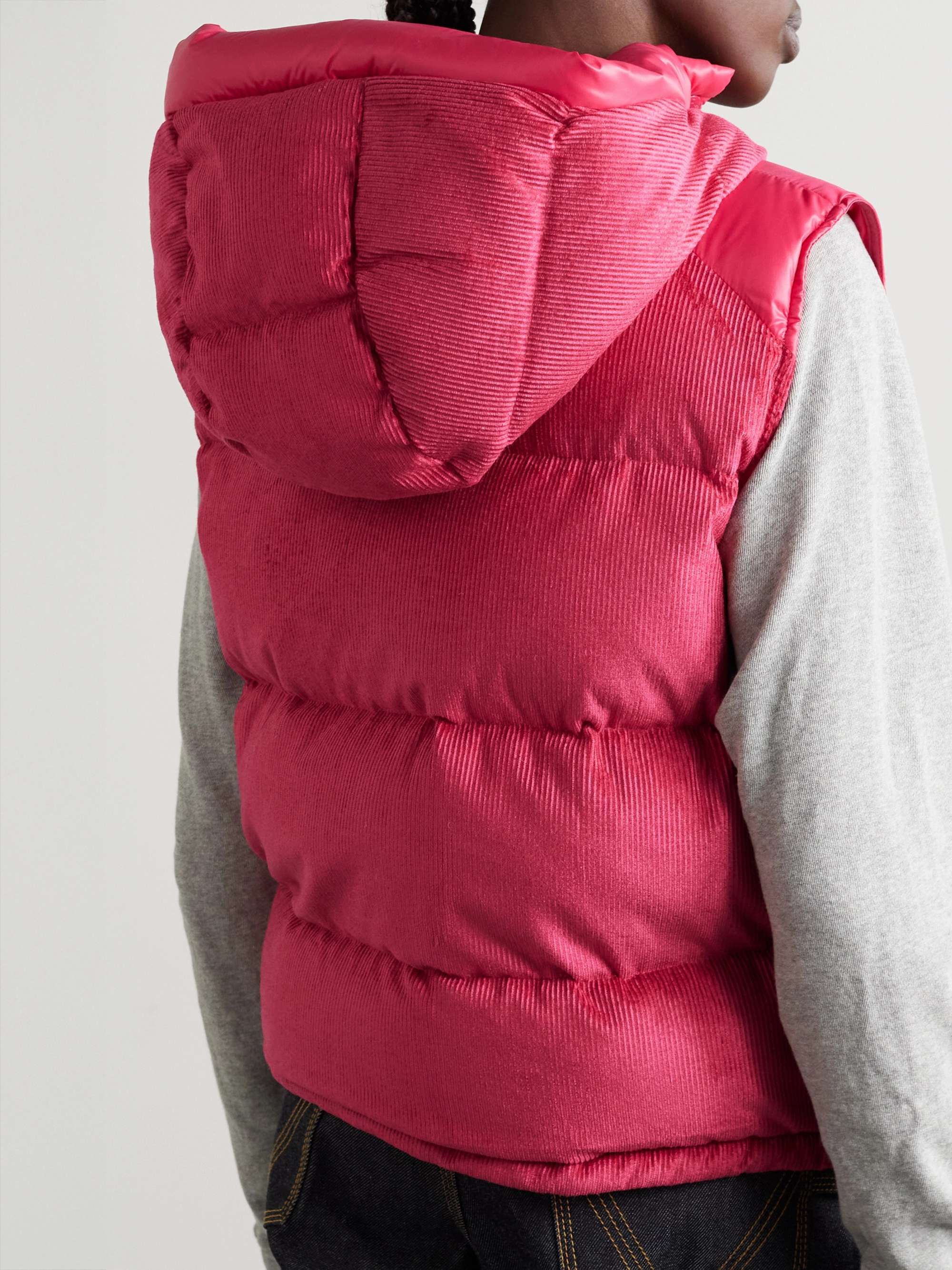 Eau shell-trimmed quilted down cotton-blend corduroy vest view