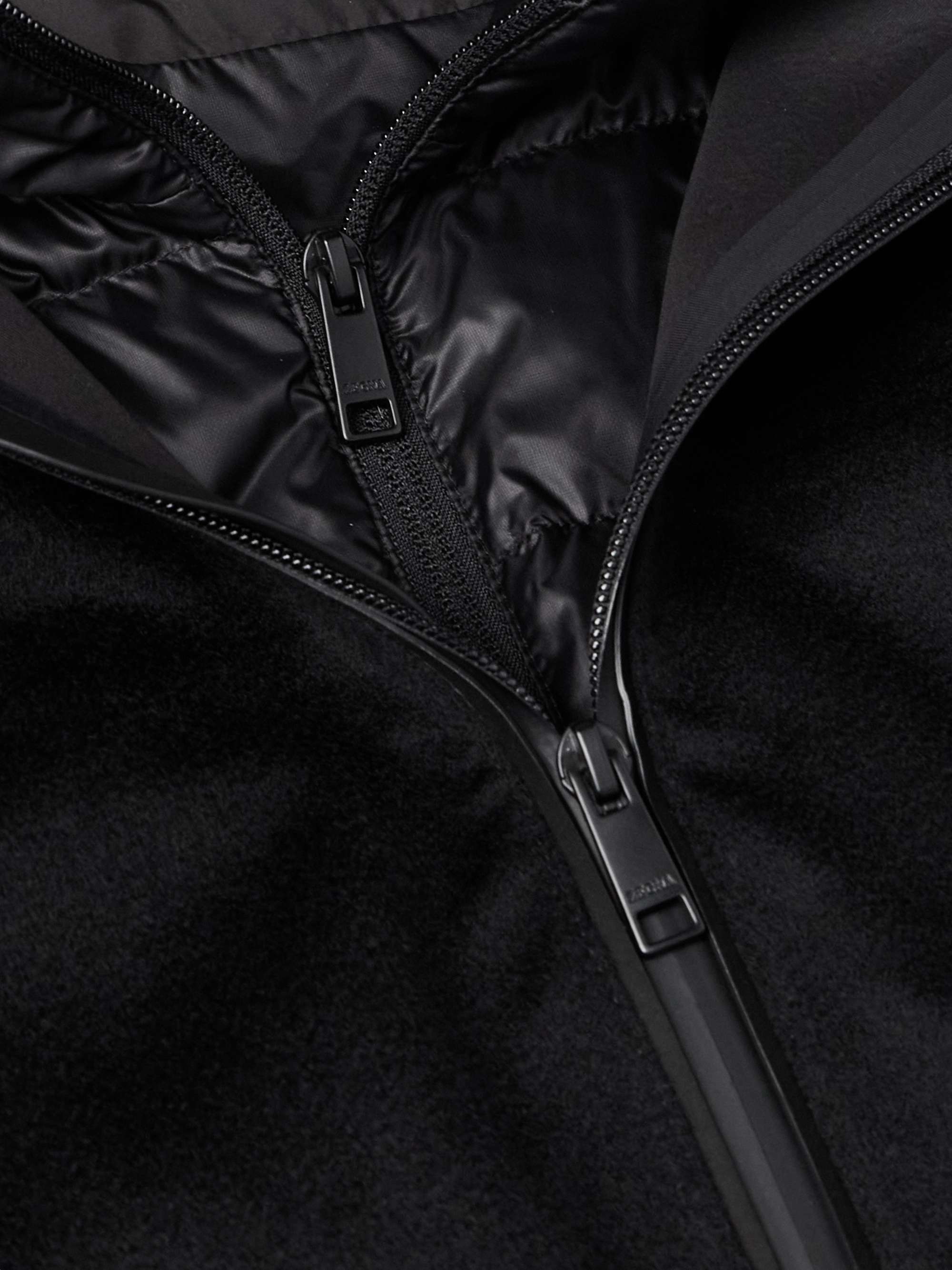 Convertible Leather-Trimmed Cashmere Down Hooded Ski Jacket view