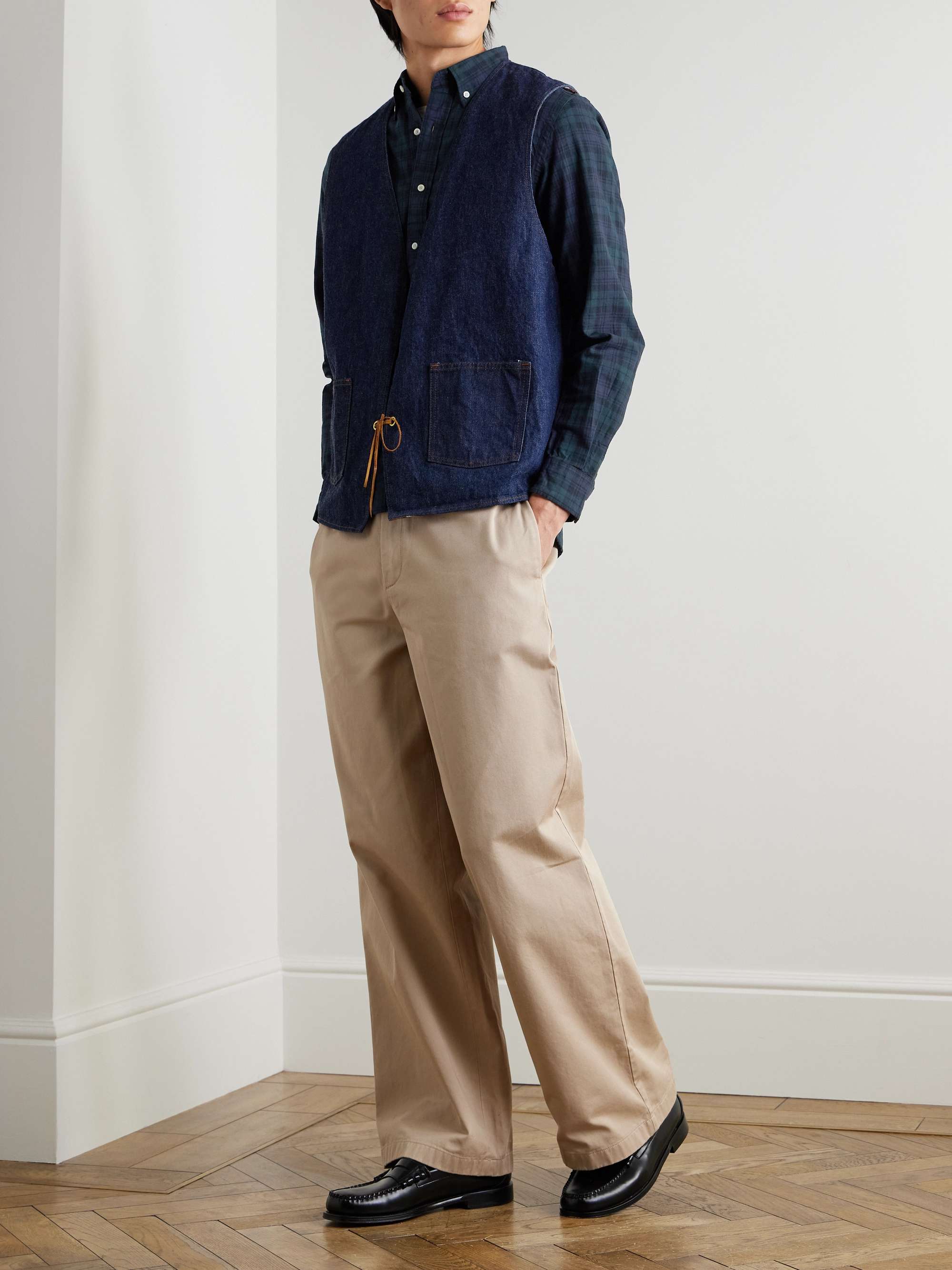 Button-Down Collar Checked Cotton Shirt view