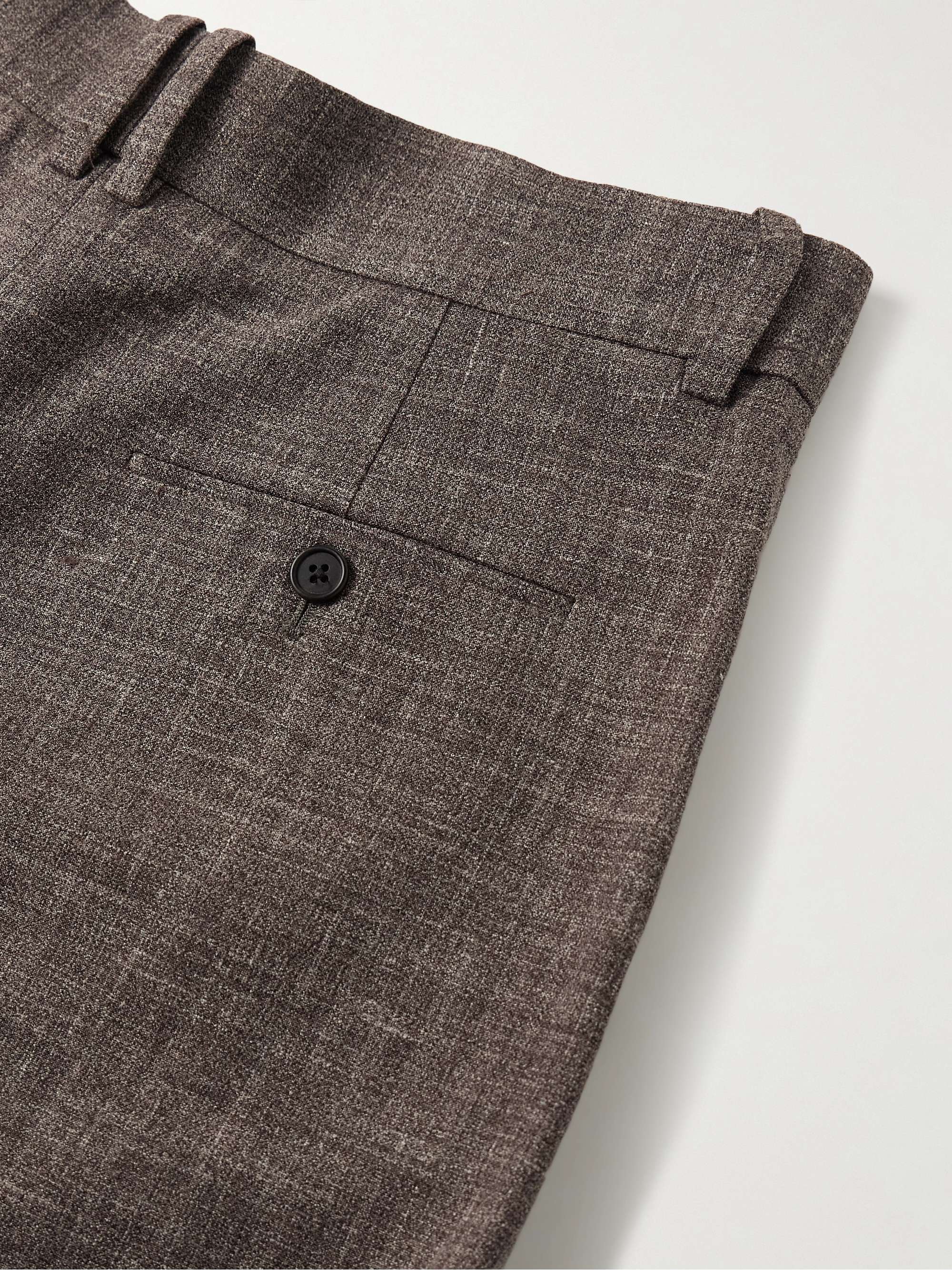 Silas Tapered Pleated Silk, Linen and Virgin Wool-Blend Trousers view
